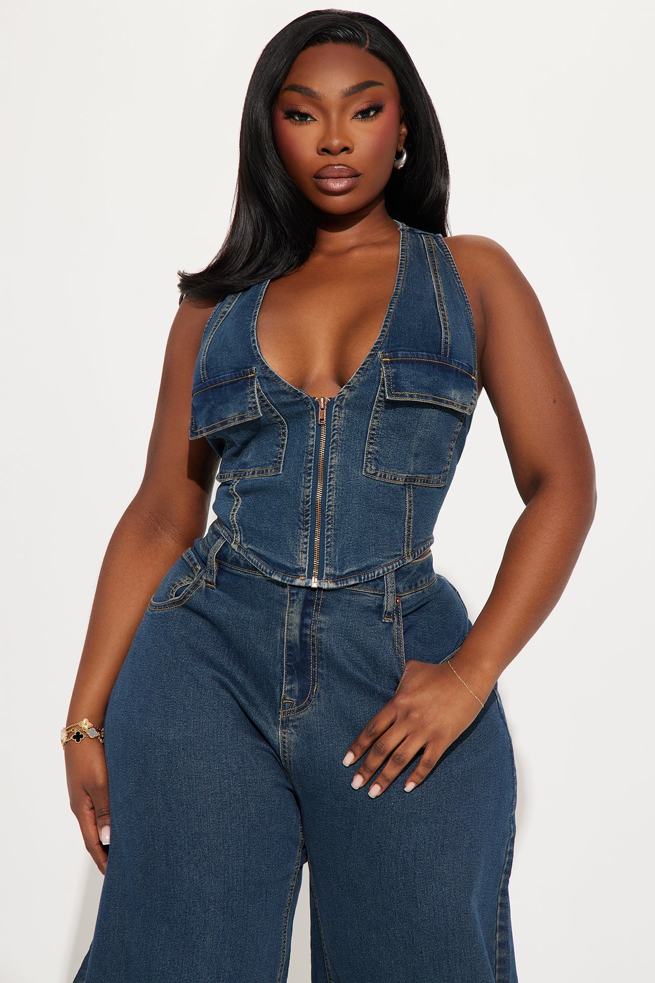 Taylor Barrel Jean Set - Dark Wash