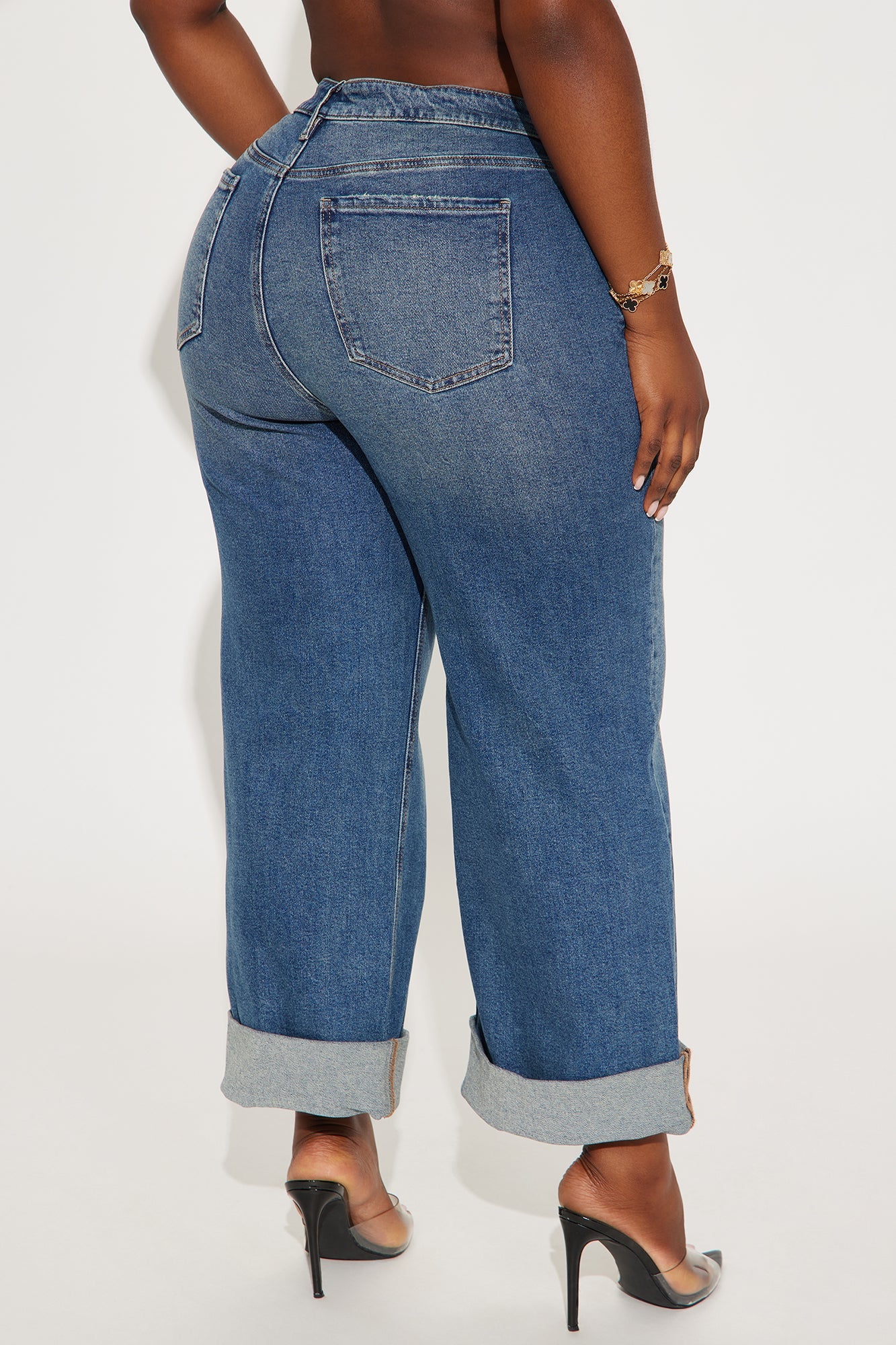 Miranda Cuffed Wide Leg Crop Jean - Dark Wash