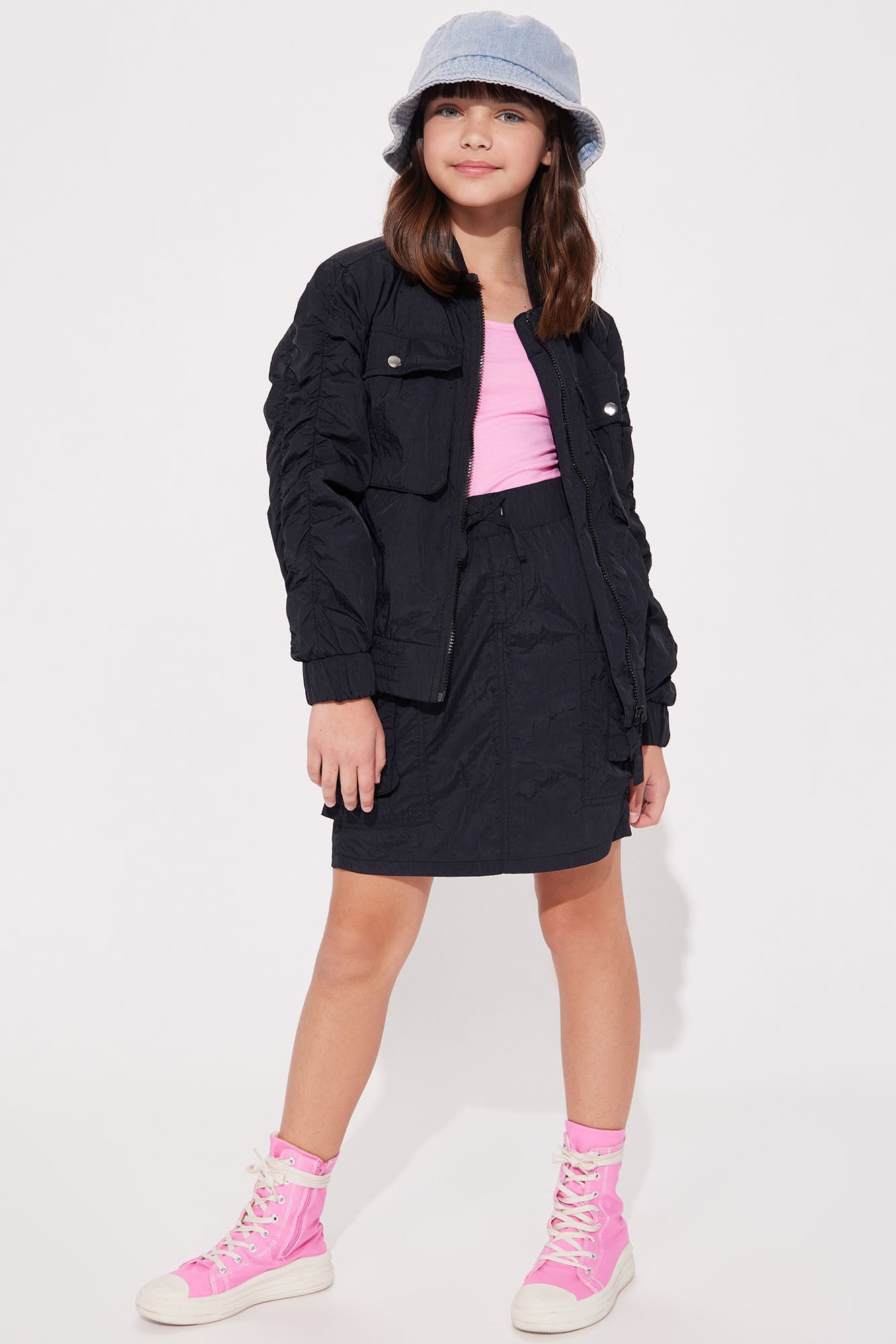 Mini Still Got It Nylon Mini Cargo Skirt - Black