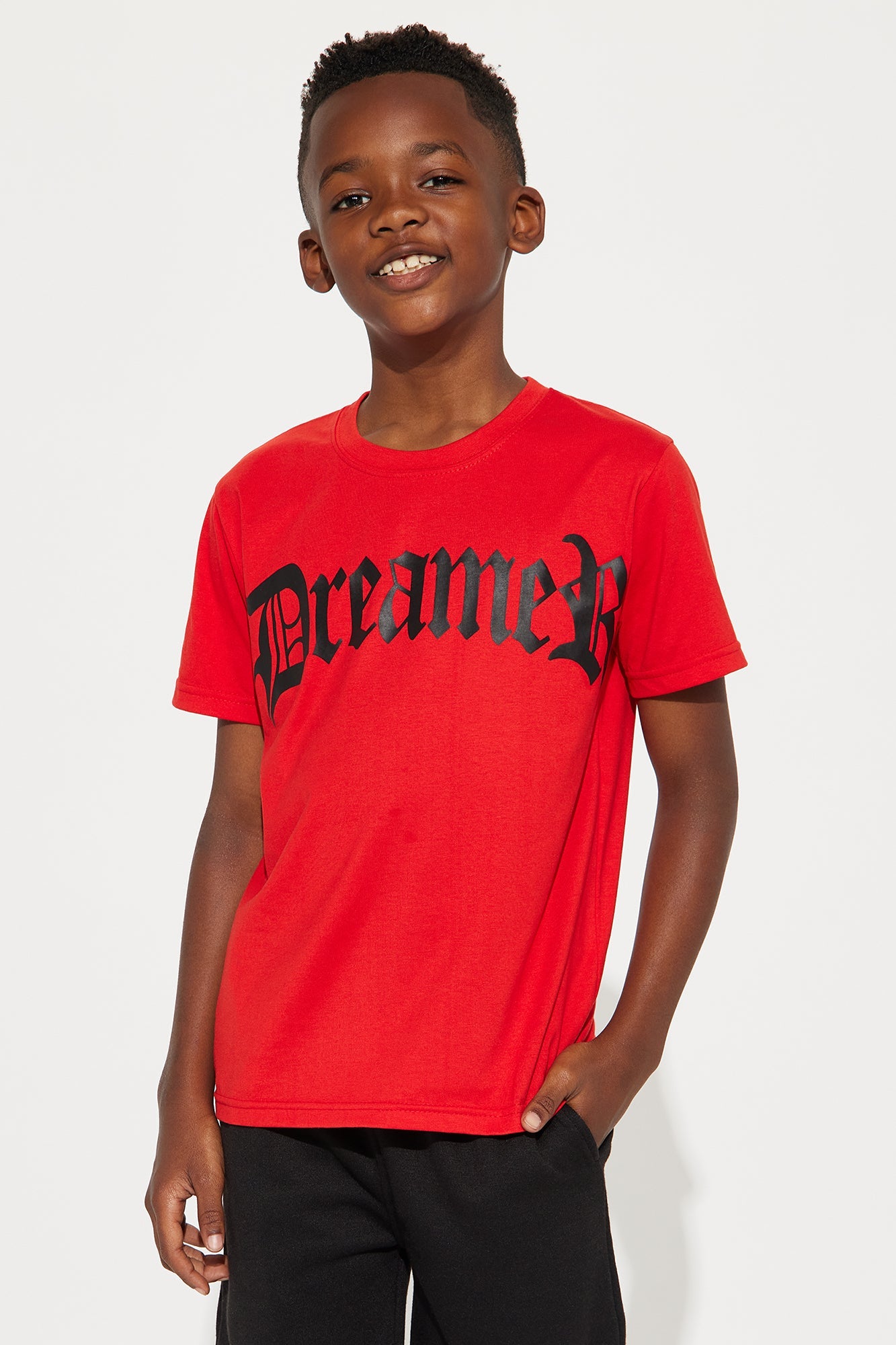 Mini Dream Chaser Fleece Short Set - Red/combo