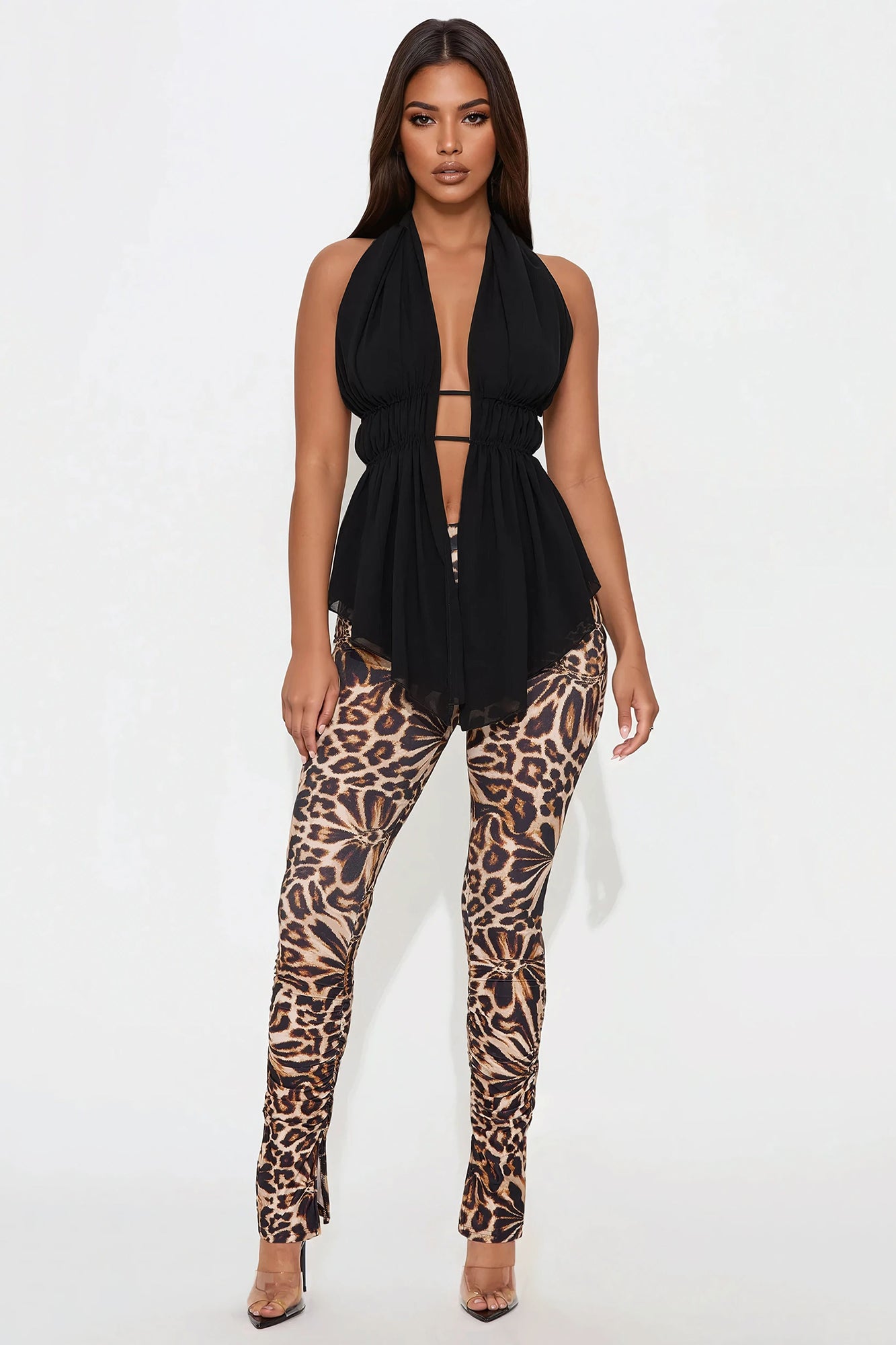 Are You Interested Stacked Pant - Brown/combo