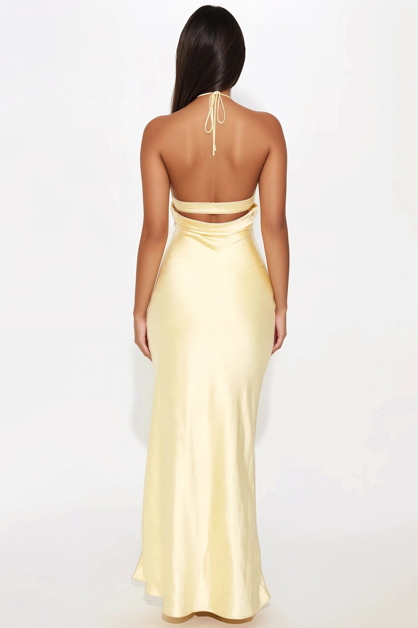 Norah Satin Maxi Dress - Butter Yellow