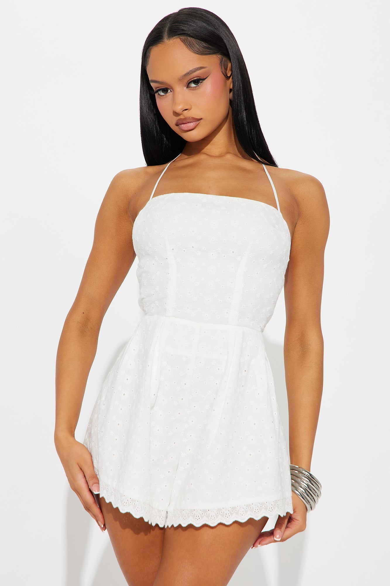 Feeling Girly Eyelet Romper - White