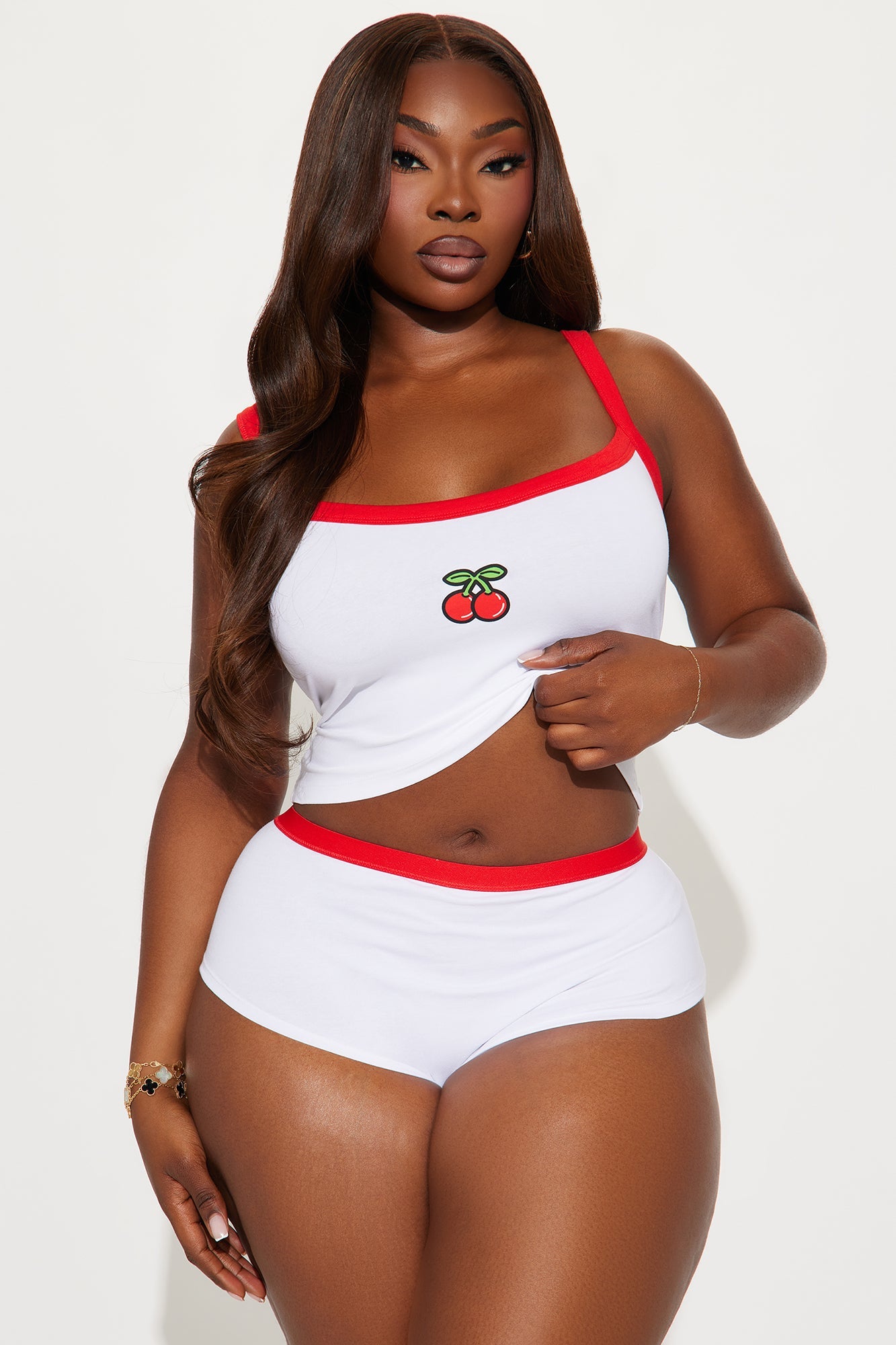 Sweet And Juicy PJ Boyshort Set - White/combo