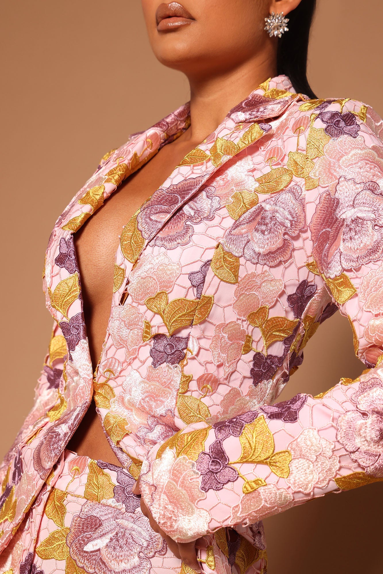 Lucille Embroidered Blazer - Pink/combo