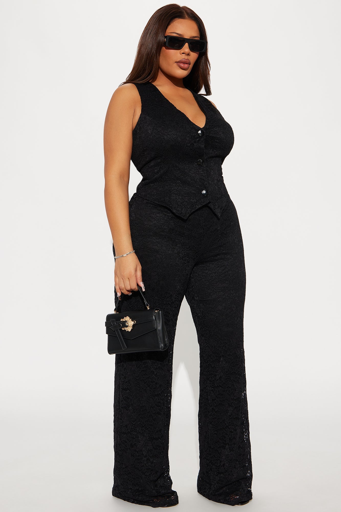 Rosie Lace Jumpsuit - Black