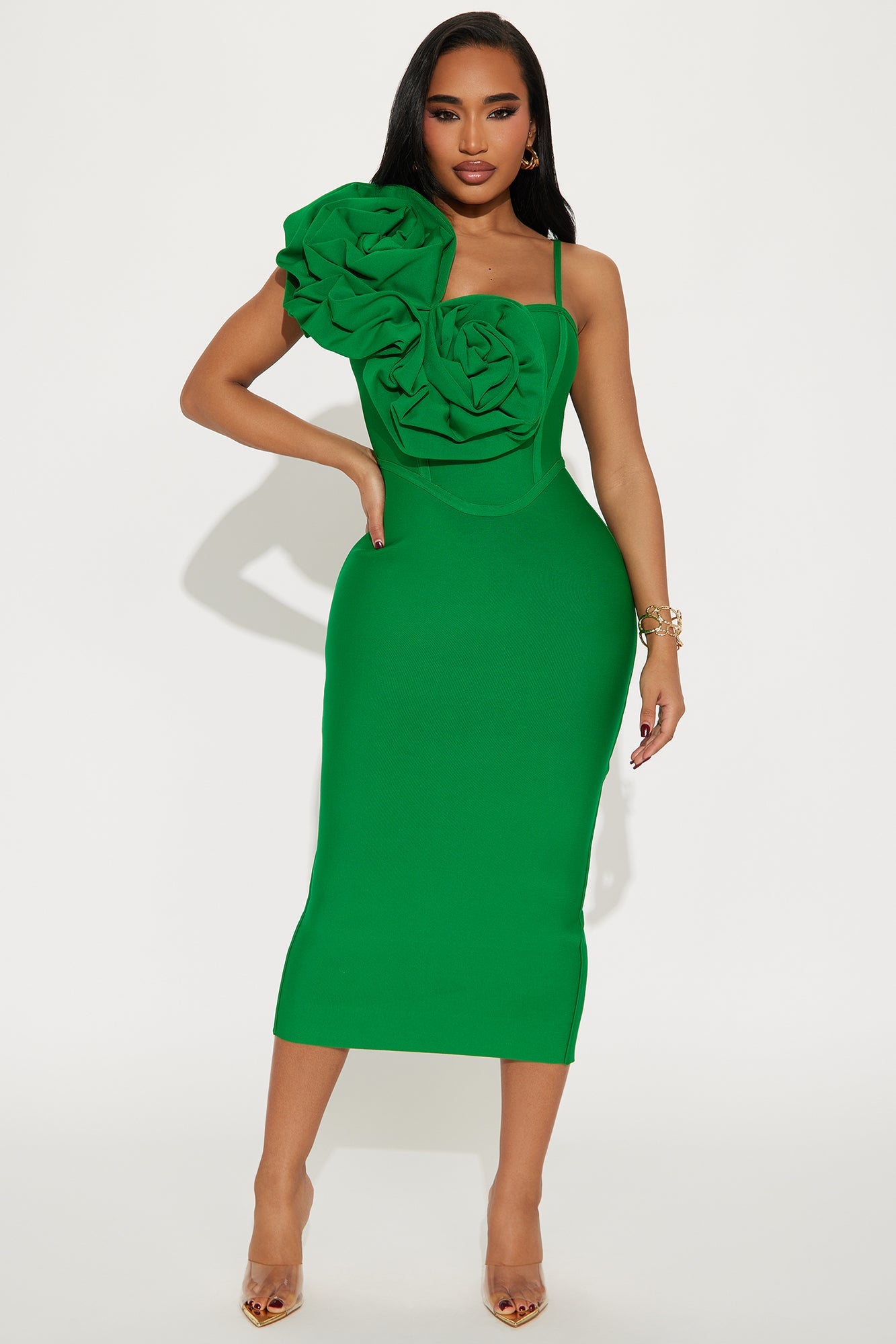 Mary Bandage Midi Dress - Kelly Green