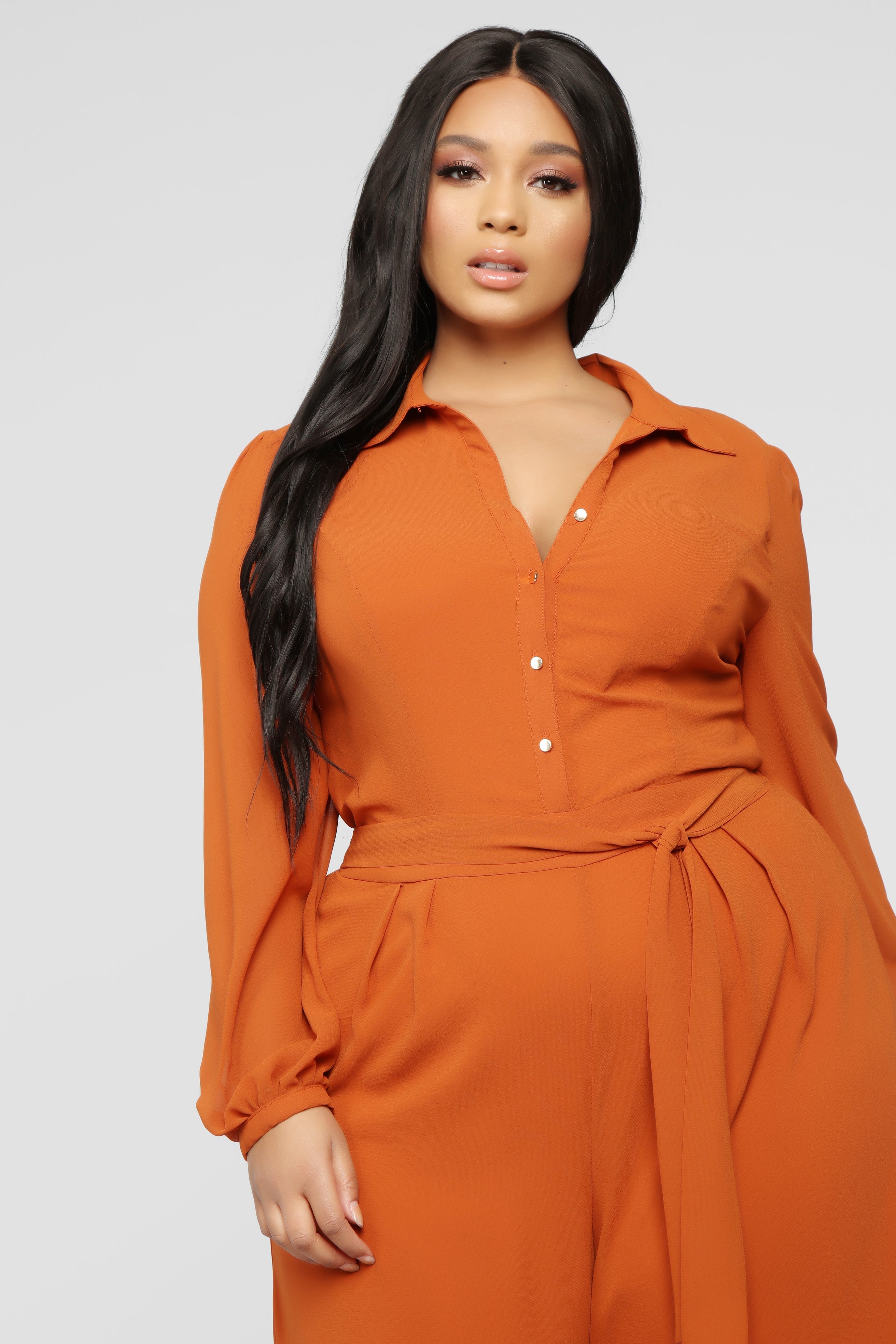 Like Me Better Jumpsuit - Cognac