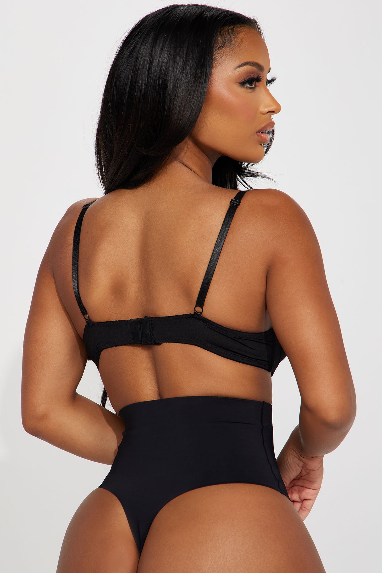 Cinch Me In High Waisted Thong Shapewear - Black/combo