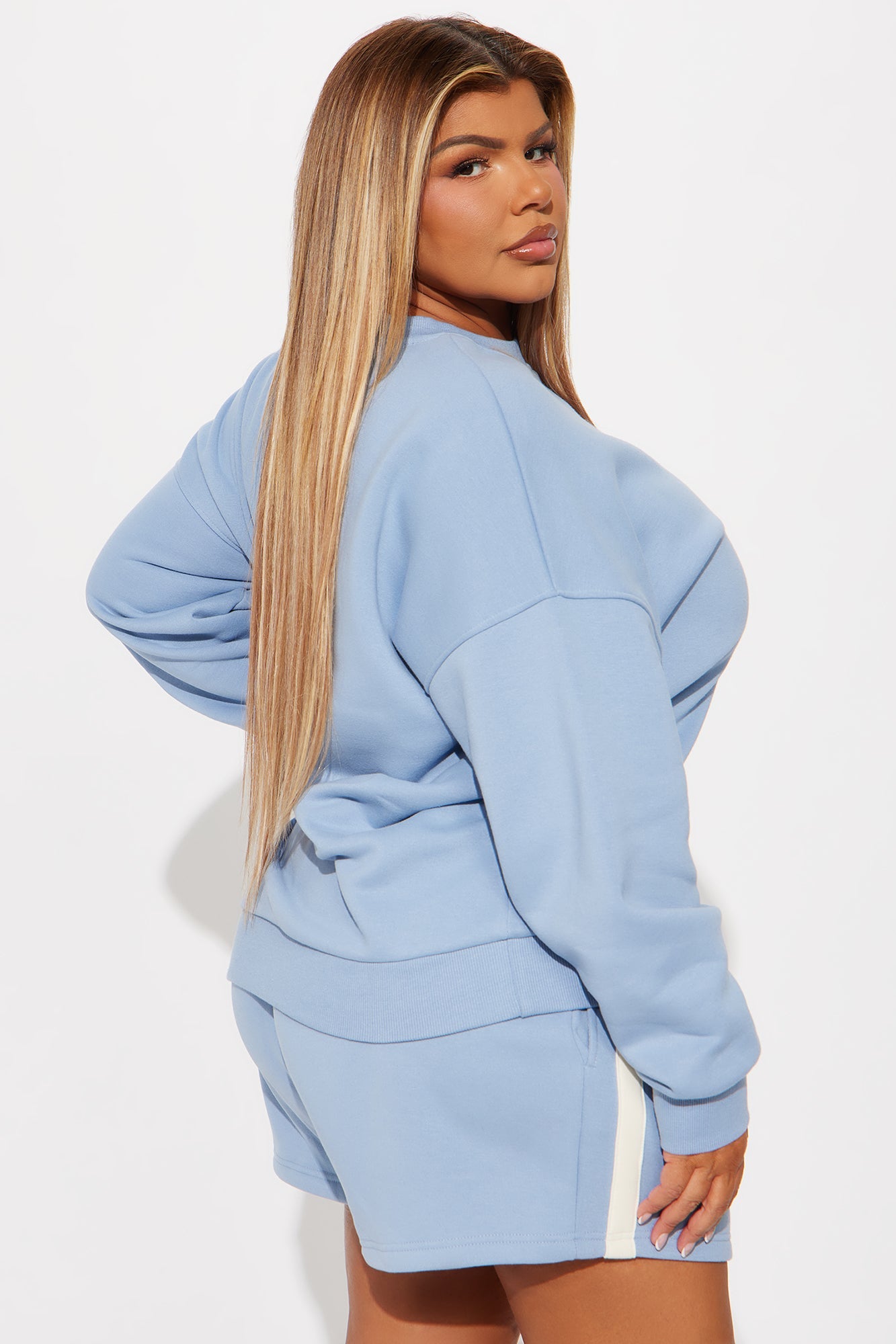 Newport Fleece Crew Neck Sweatshirt Set - Slate Blue
