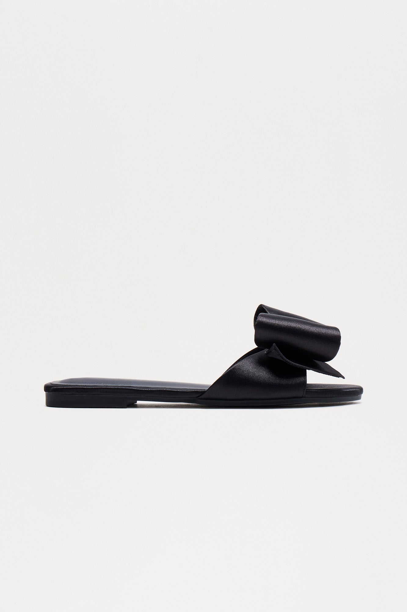 Ethel Bow Satin Sandals - Black