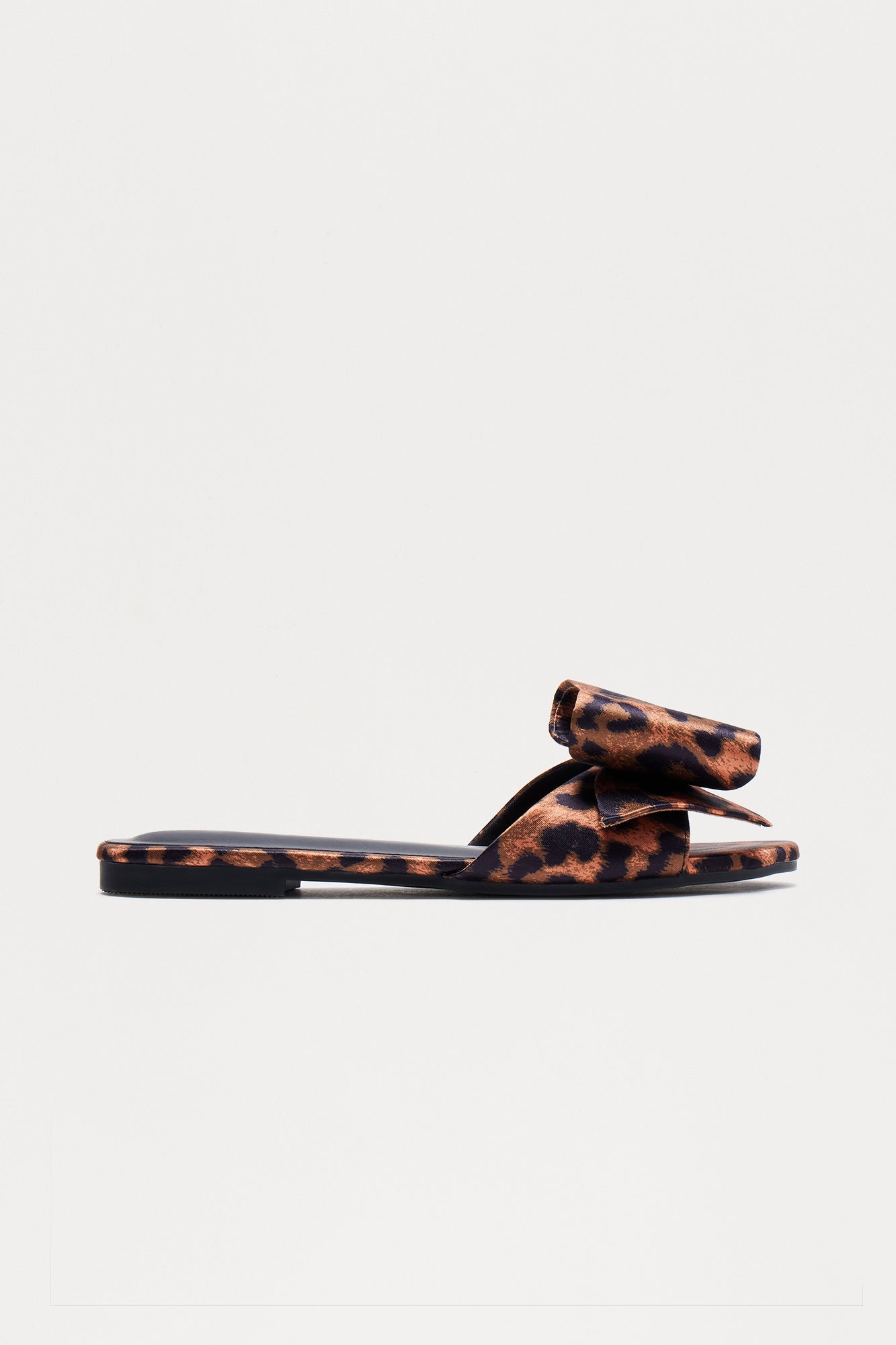 Ethel Bow Satin Sandals - Leopard