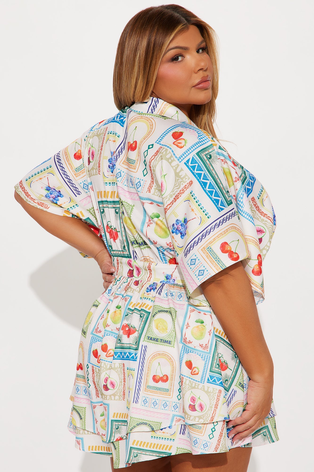 Up My Game Romper - White/combo