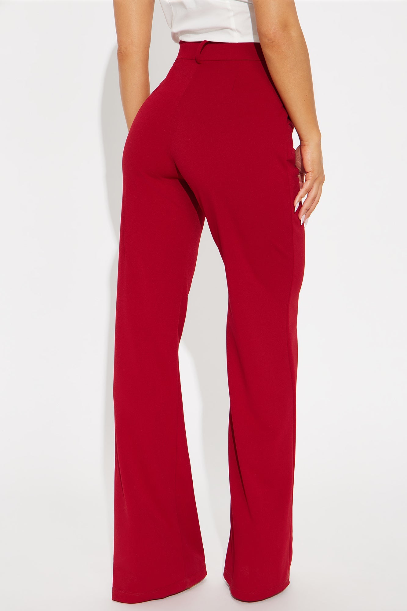 Tall Heidi Wide Leg Trouser Pant - Red