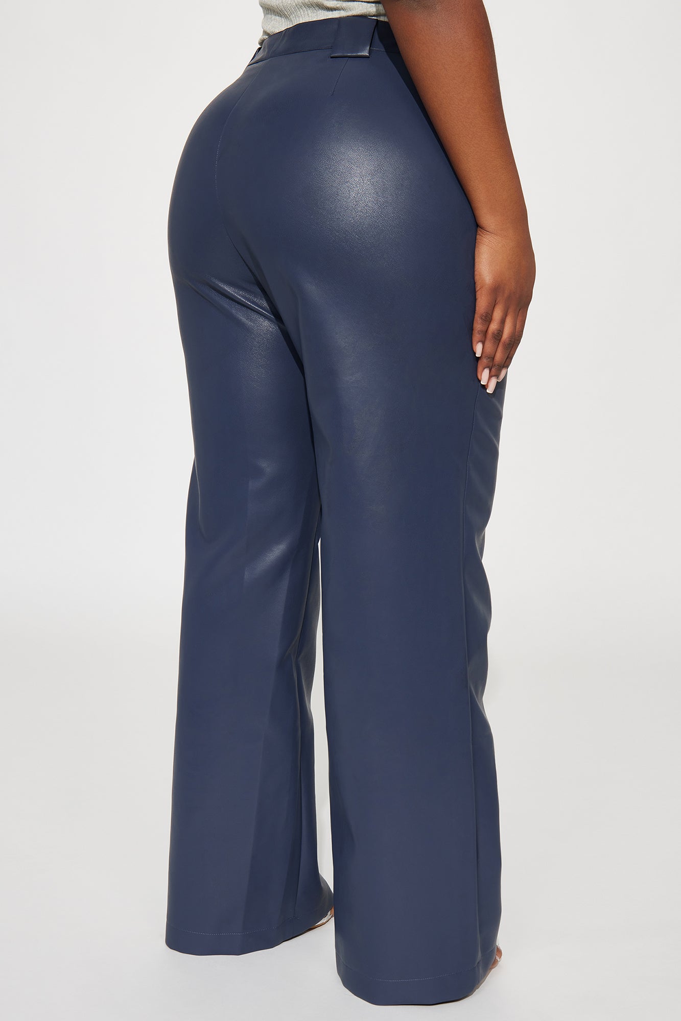 Tailored For You Faux Leather Pant - Navy