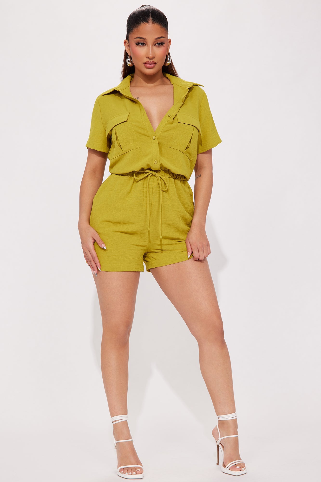 Maisie Romper - Chartreuse
