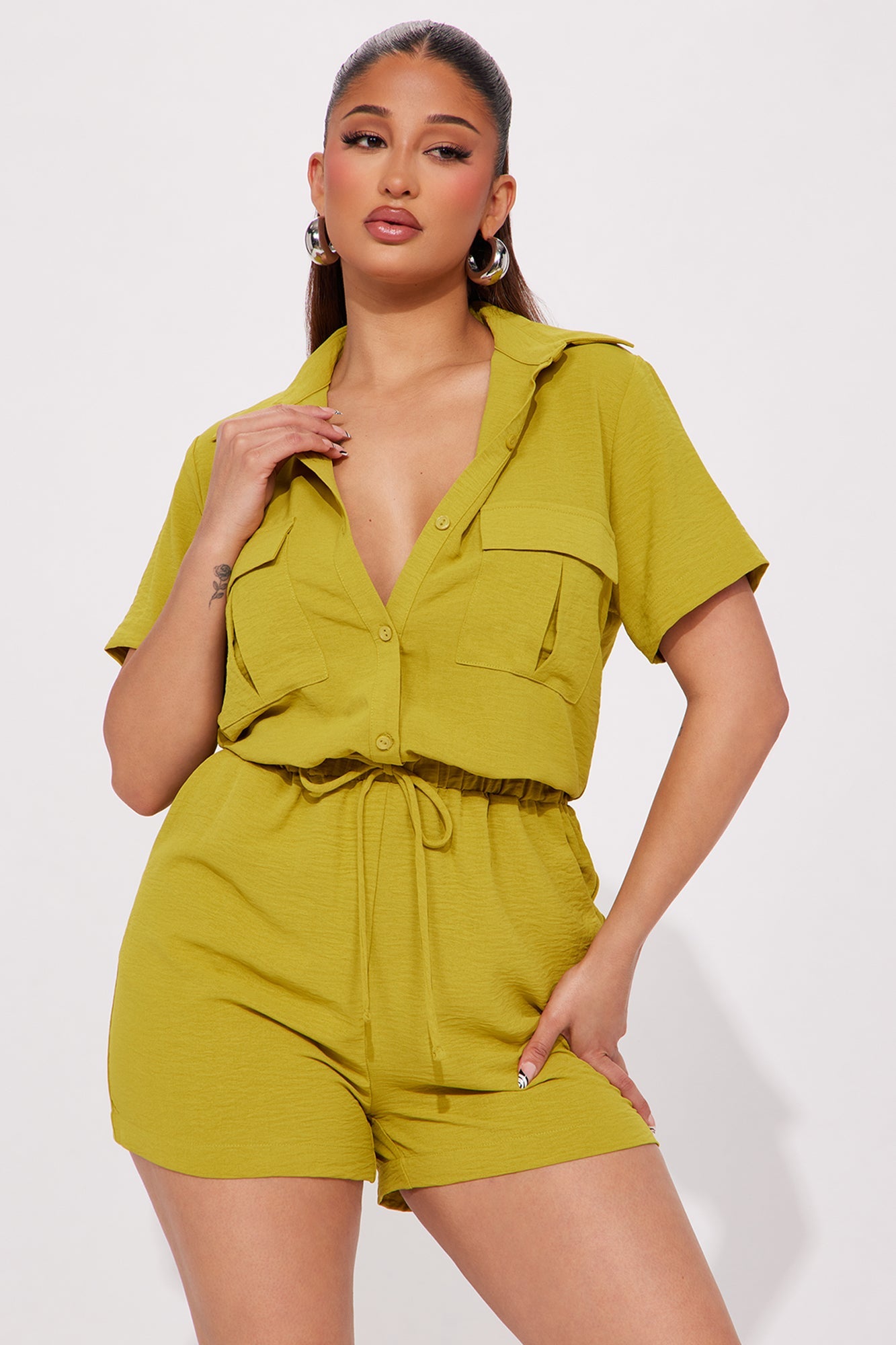 Maisie Romper - Chartreuse