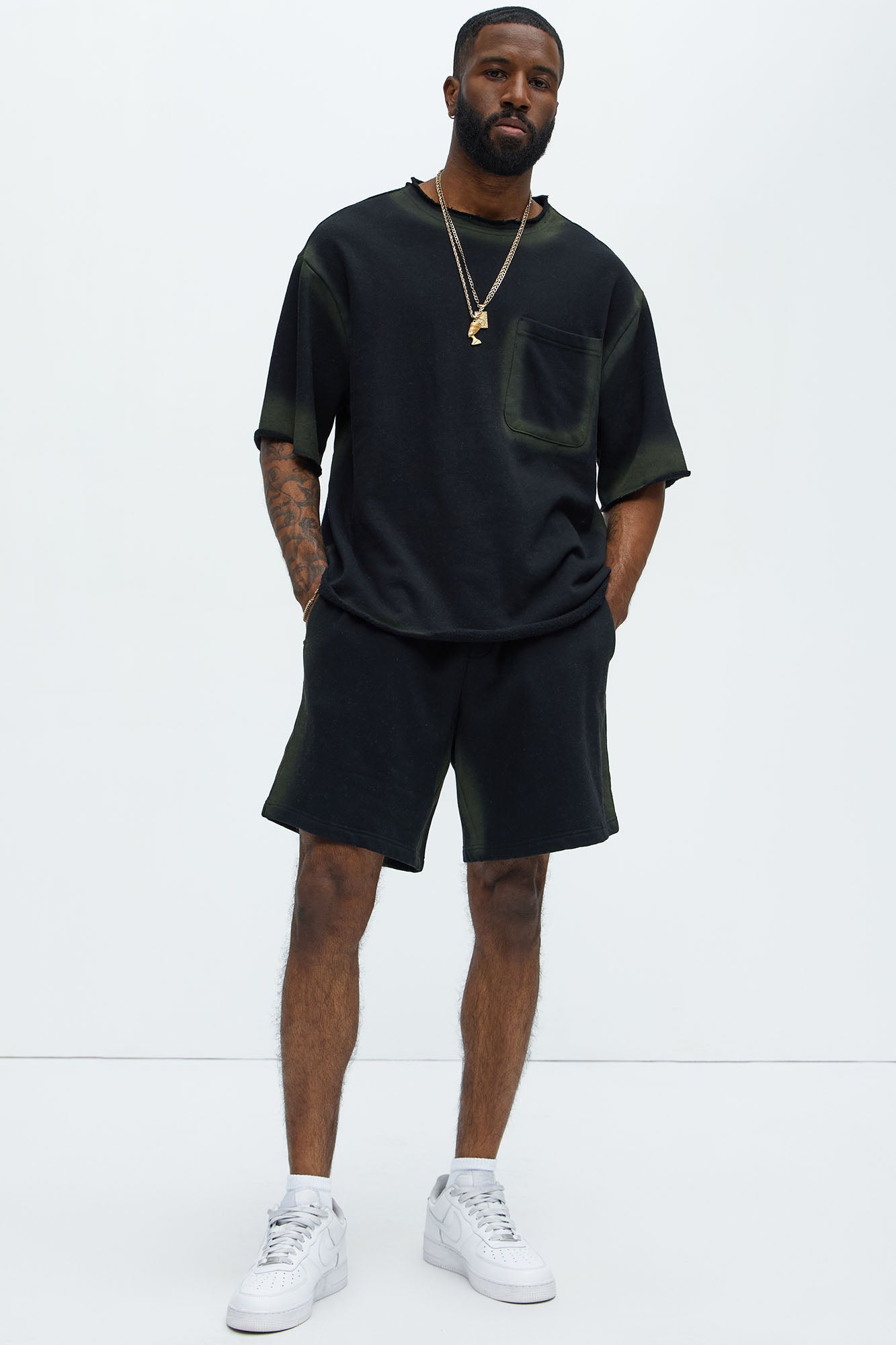 Tyson Blurred Lines Relaxed Shorts - Black