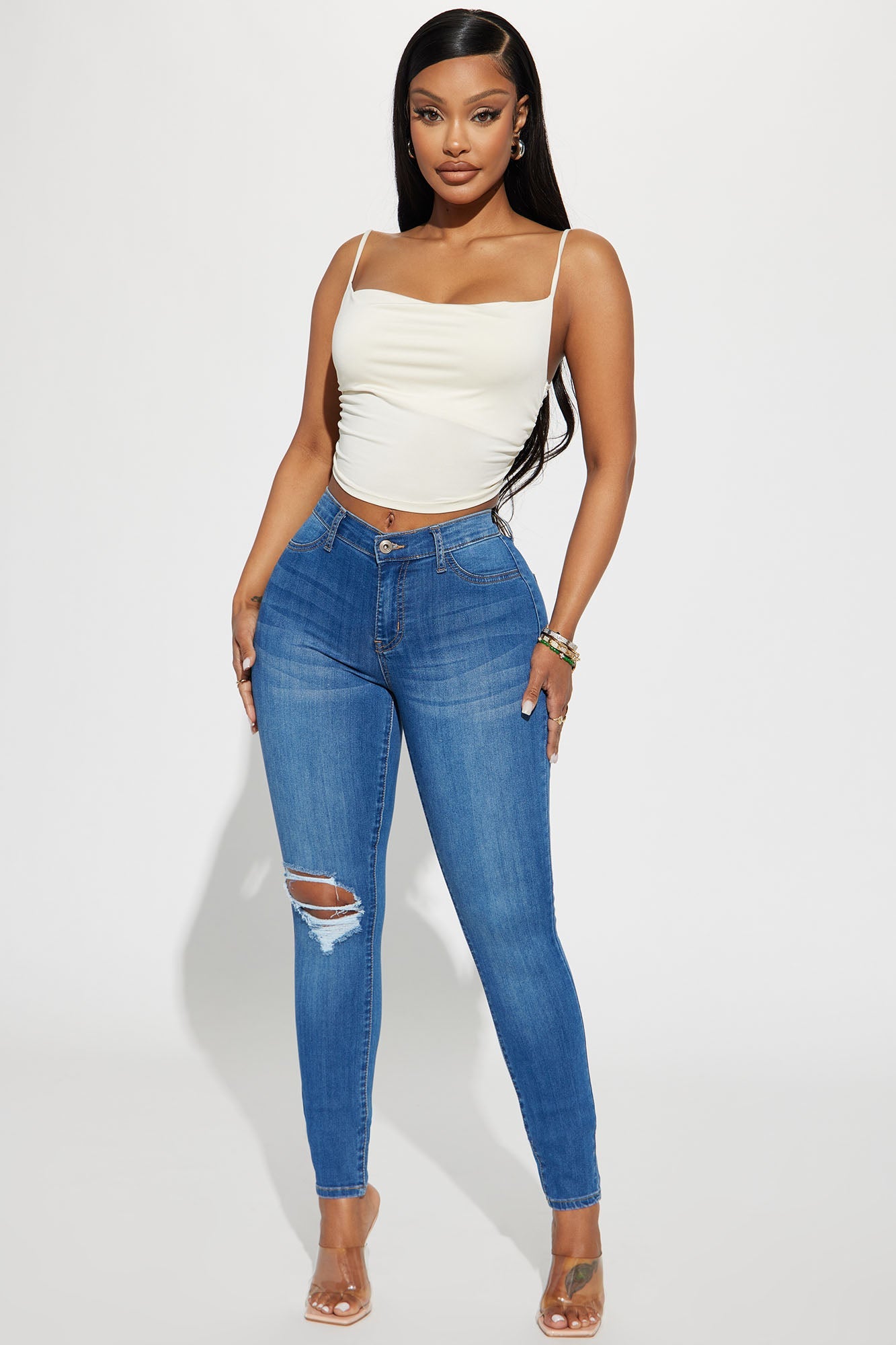 Move Ahead High Stretch Curvy Skinny Jean - Medium Wash