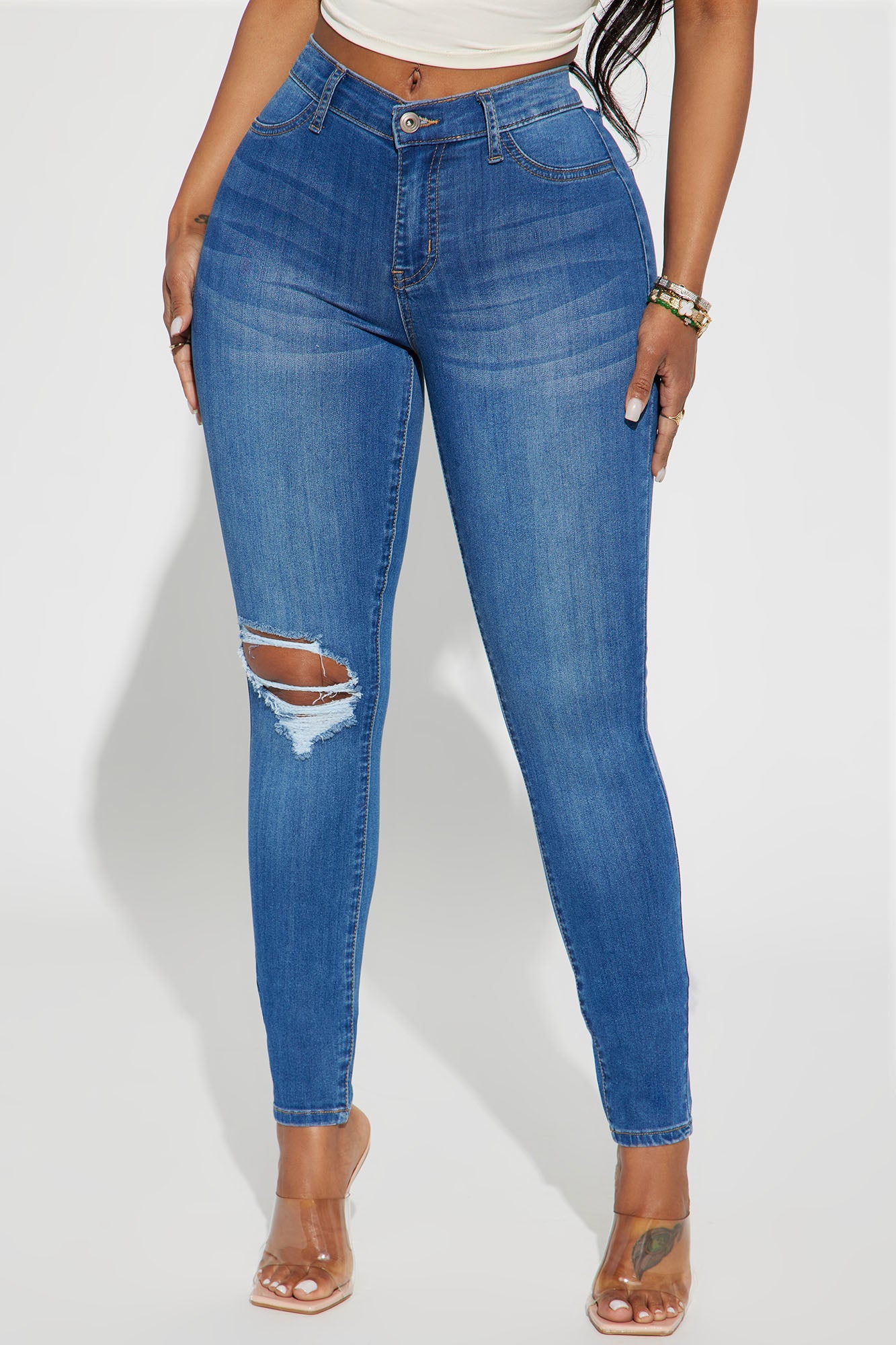 Move Ahead High Stretch Curvy Skinny Jean - Medium Wash
