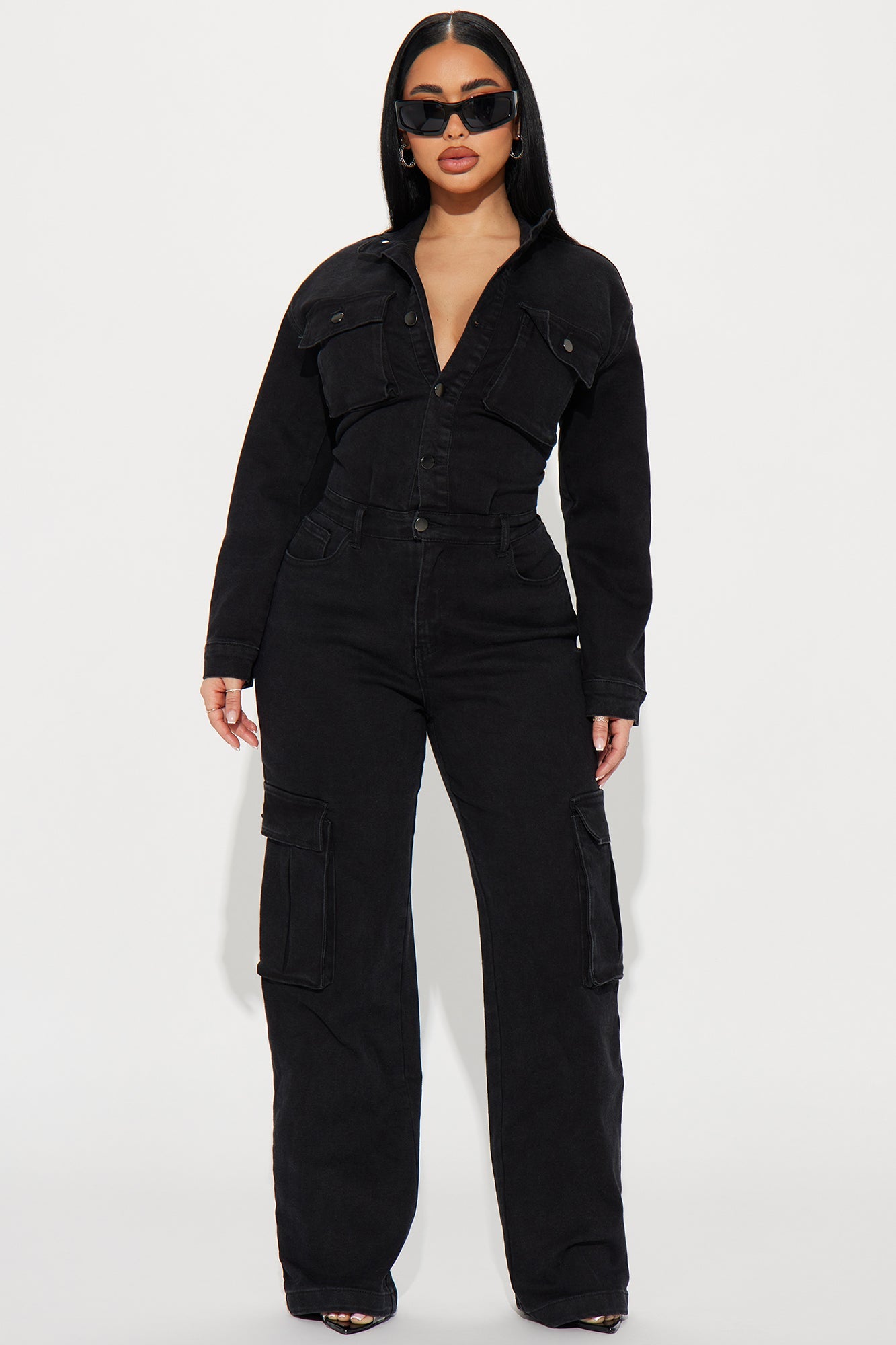 Stunning Allure Denim Jumpsuit - Black