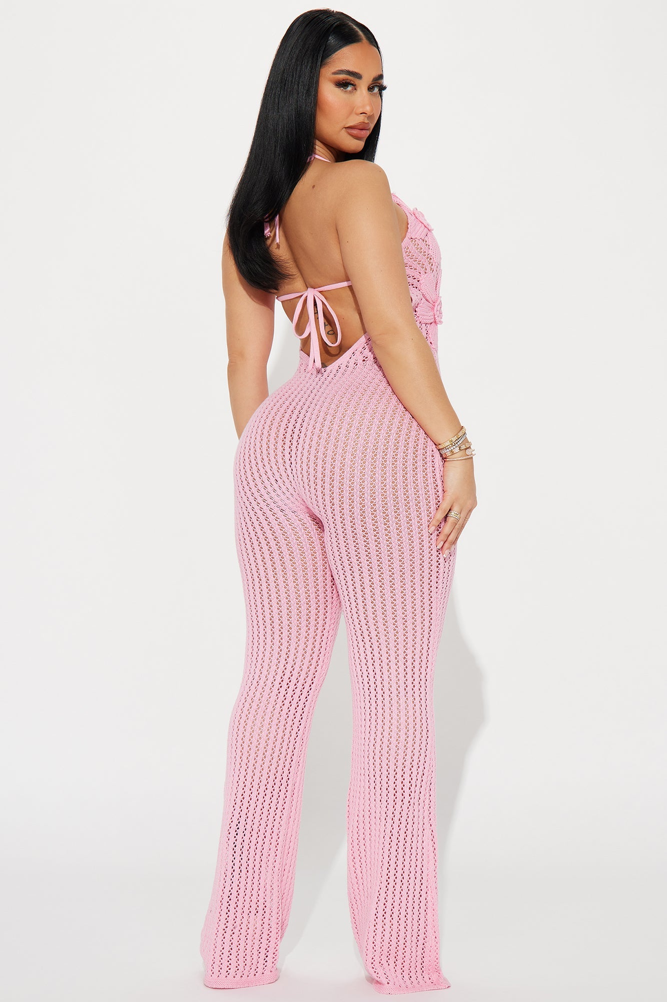 Kayley Crochet Jumpsuit - Pink
