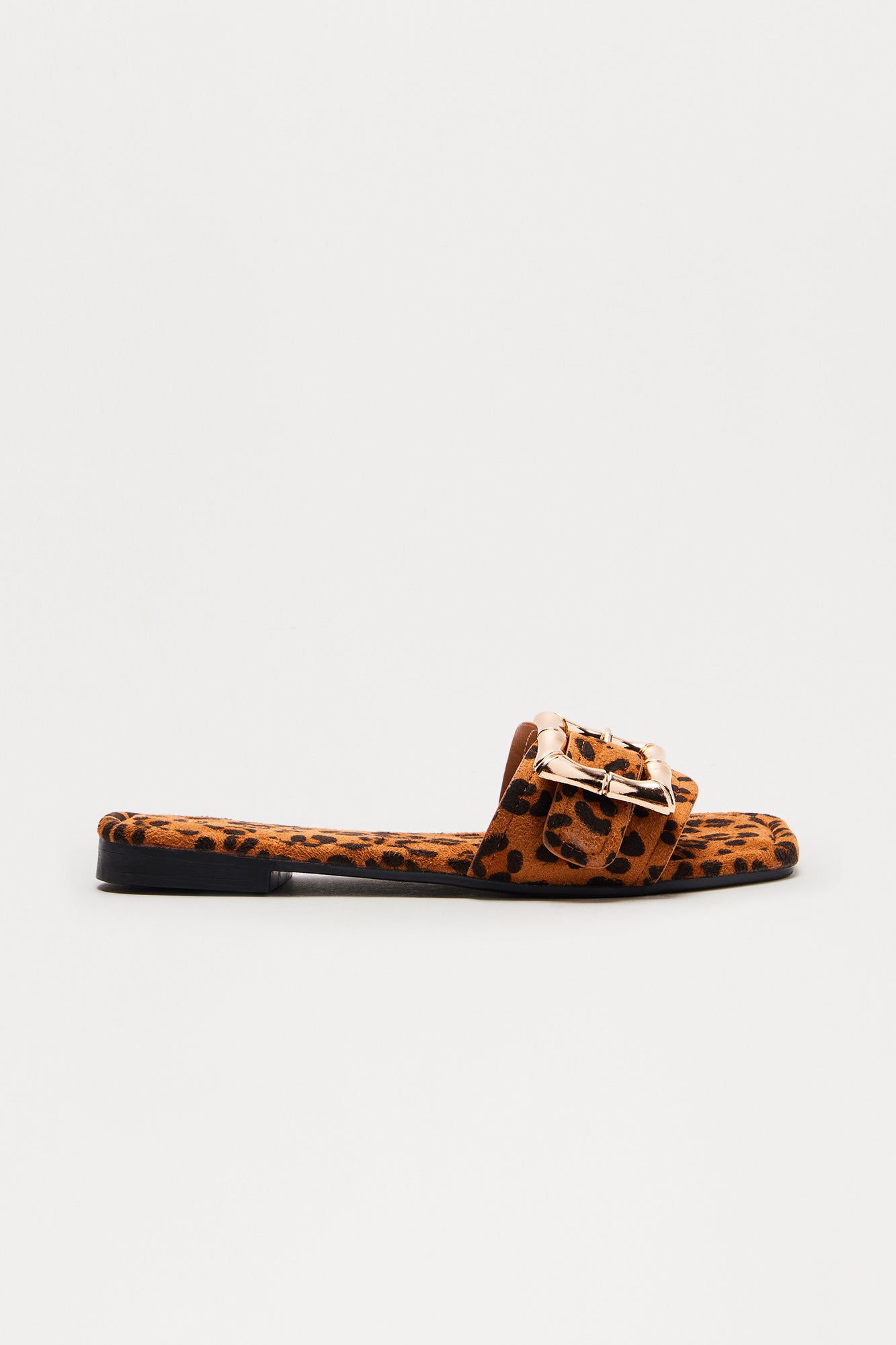 Finny Buckle Slip On Sandals - Leopard