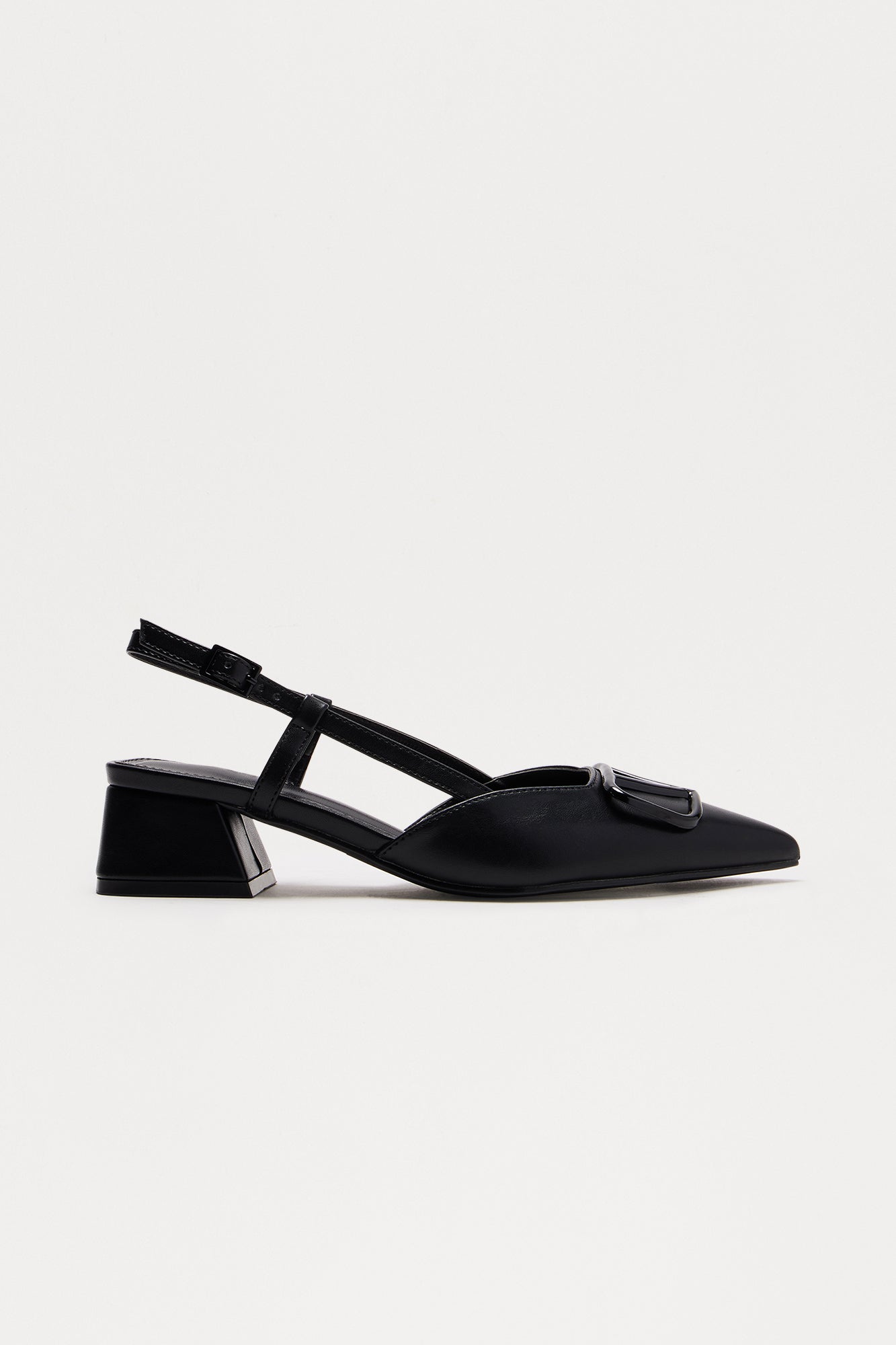 Clementine Slingback Kitten Heels - Black