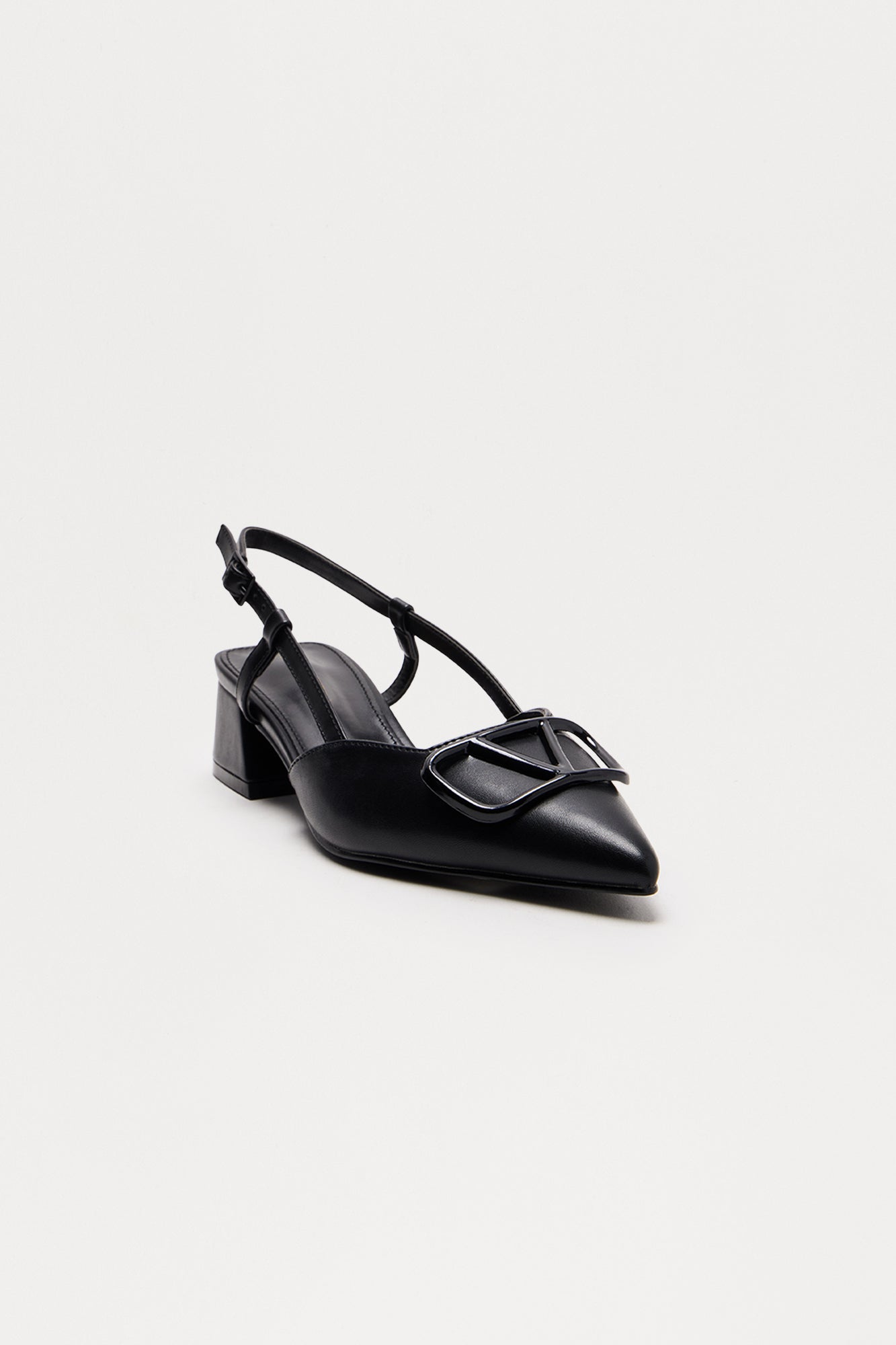 Clementine Slingback Kitten Heels - Black