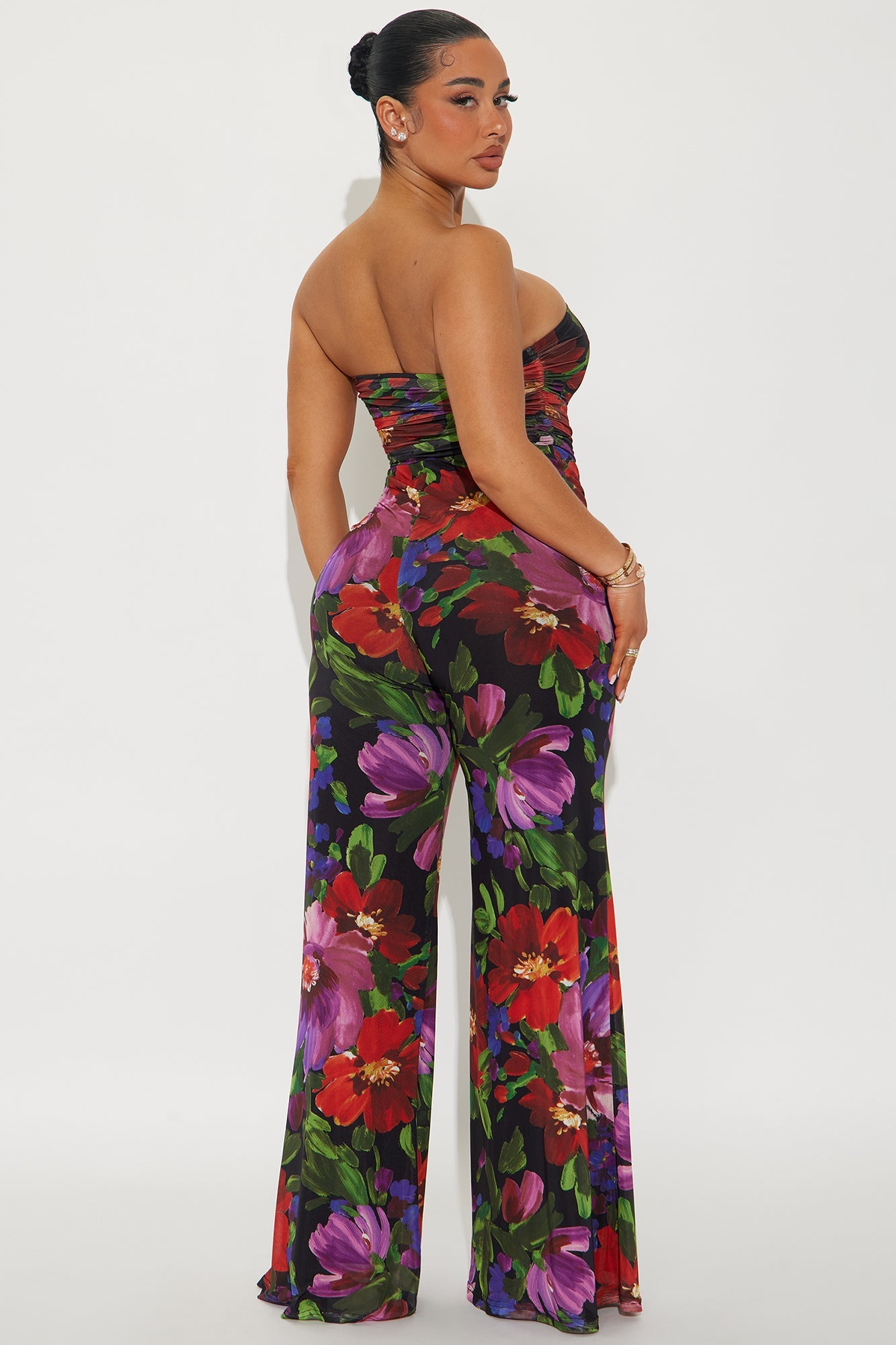 Corinne Strapless Jumpsuit - Black/combo