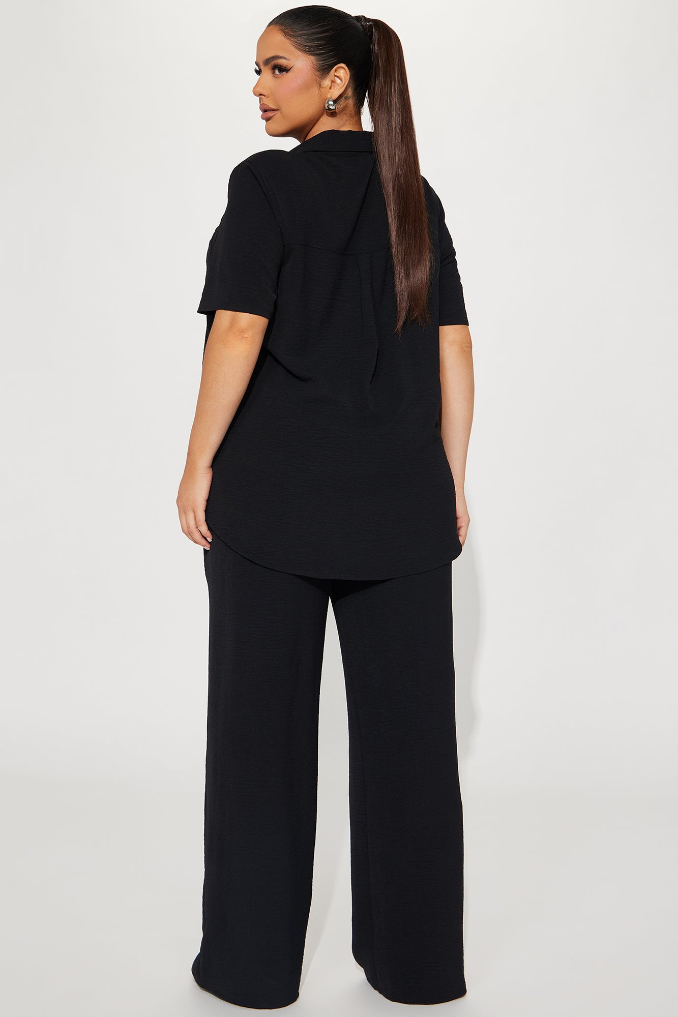 Makenzie Short Sleeve Pant Set - Black