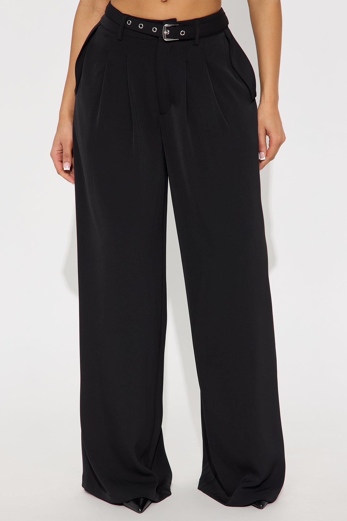 Selina Wide Leg Trouser - Black