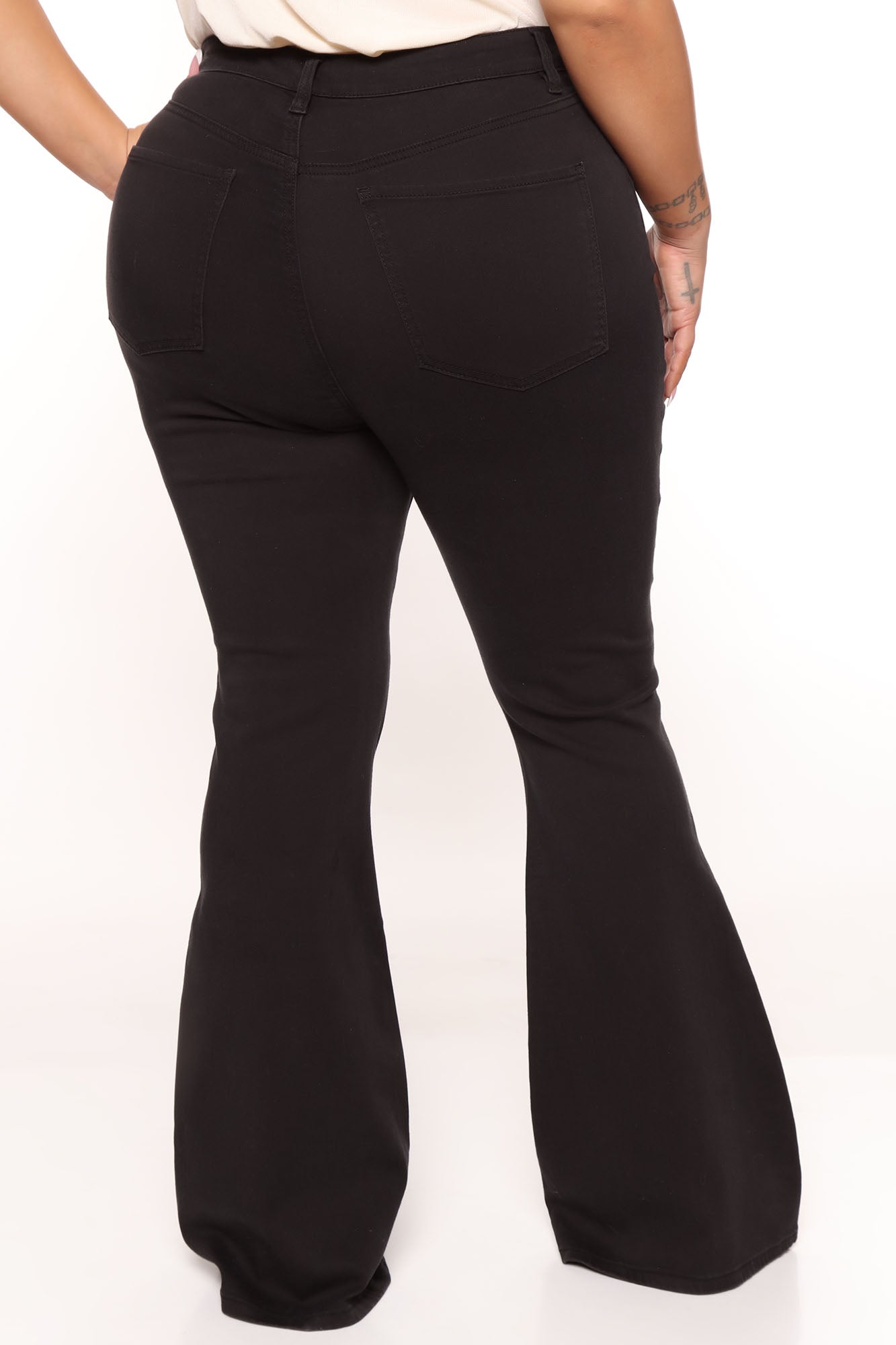 Money Moves Stretch Flare Jeans - Black
