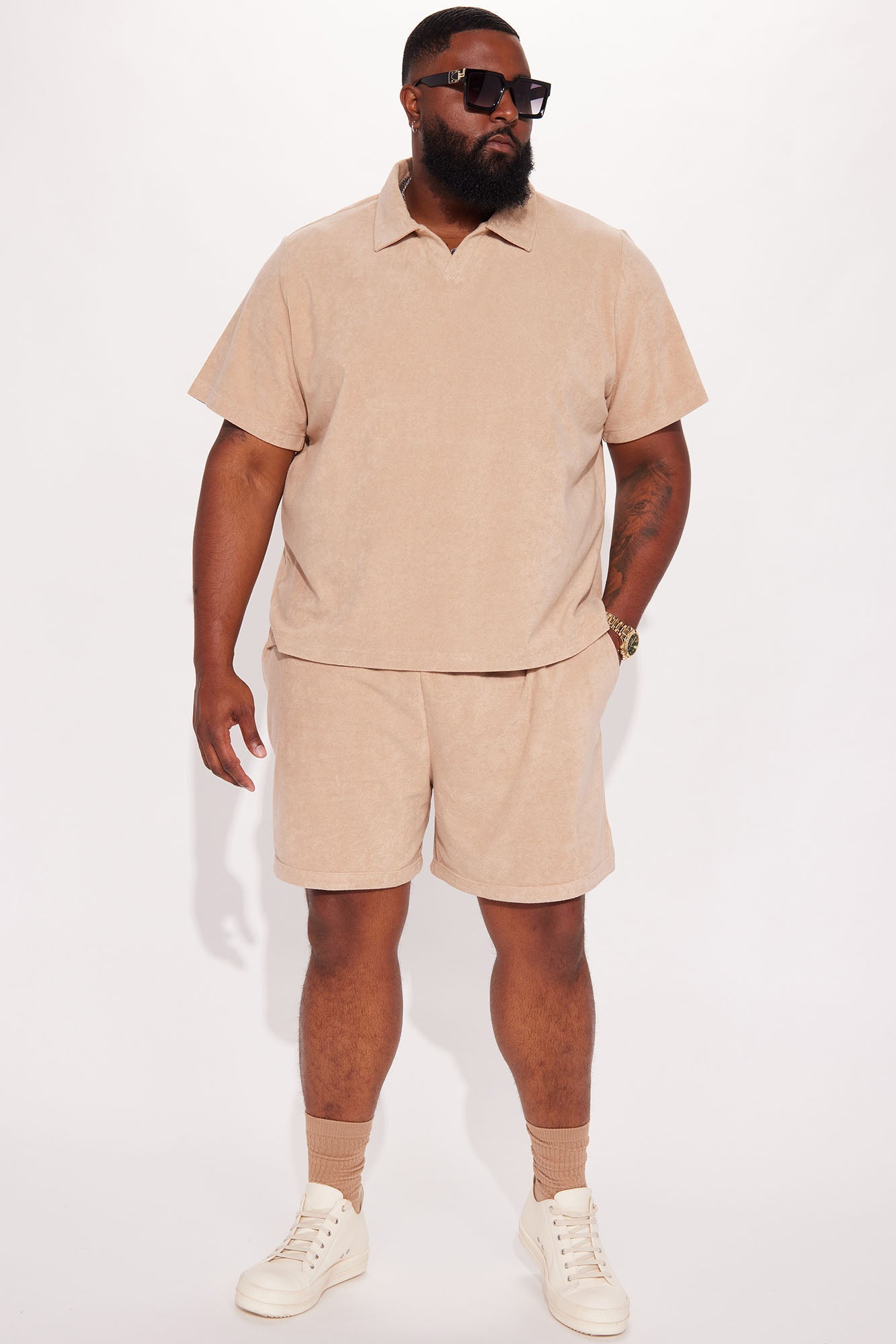 Dipped Terry Knit Shorts - Sand