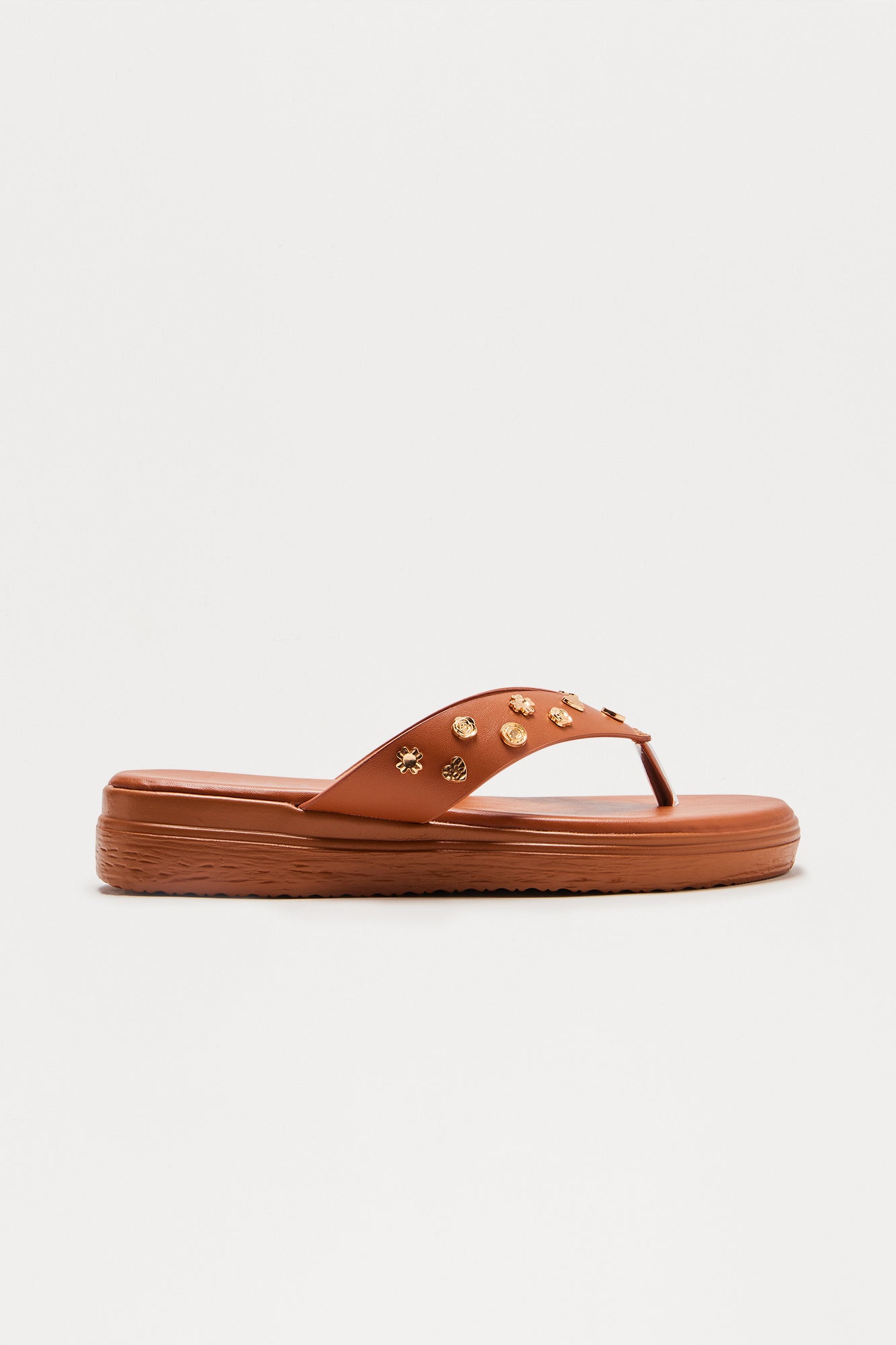 Amina Studded Flip Flop - Tan