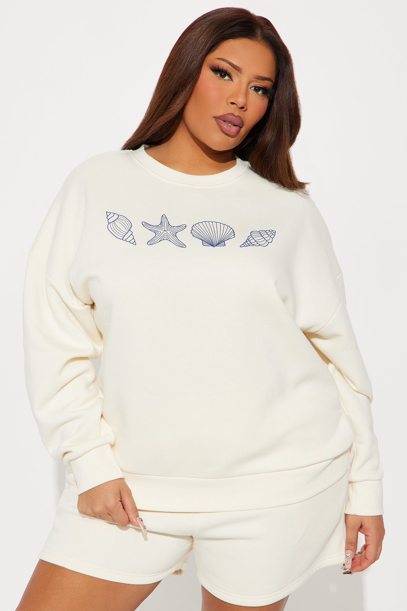 Seashell Fantasy Fleece Short Set - Ivory