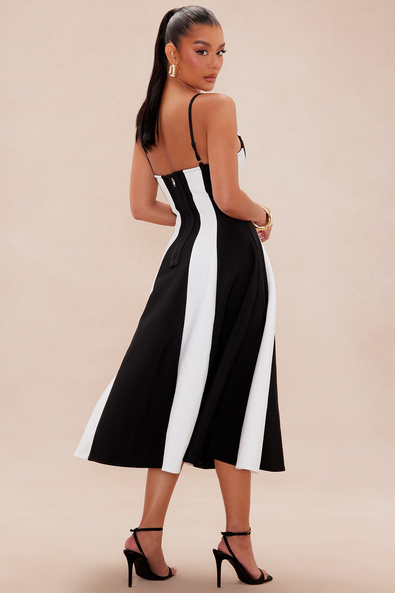 Diana Bandage Maxi Dress - Black/White