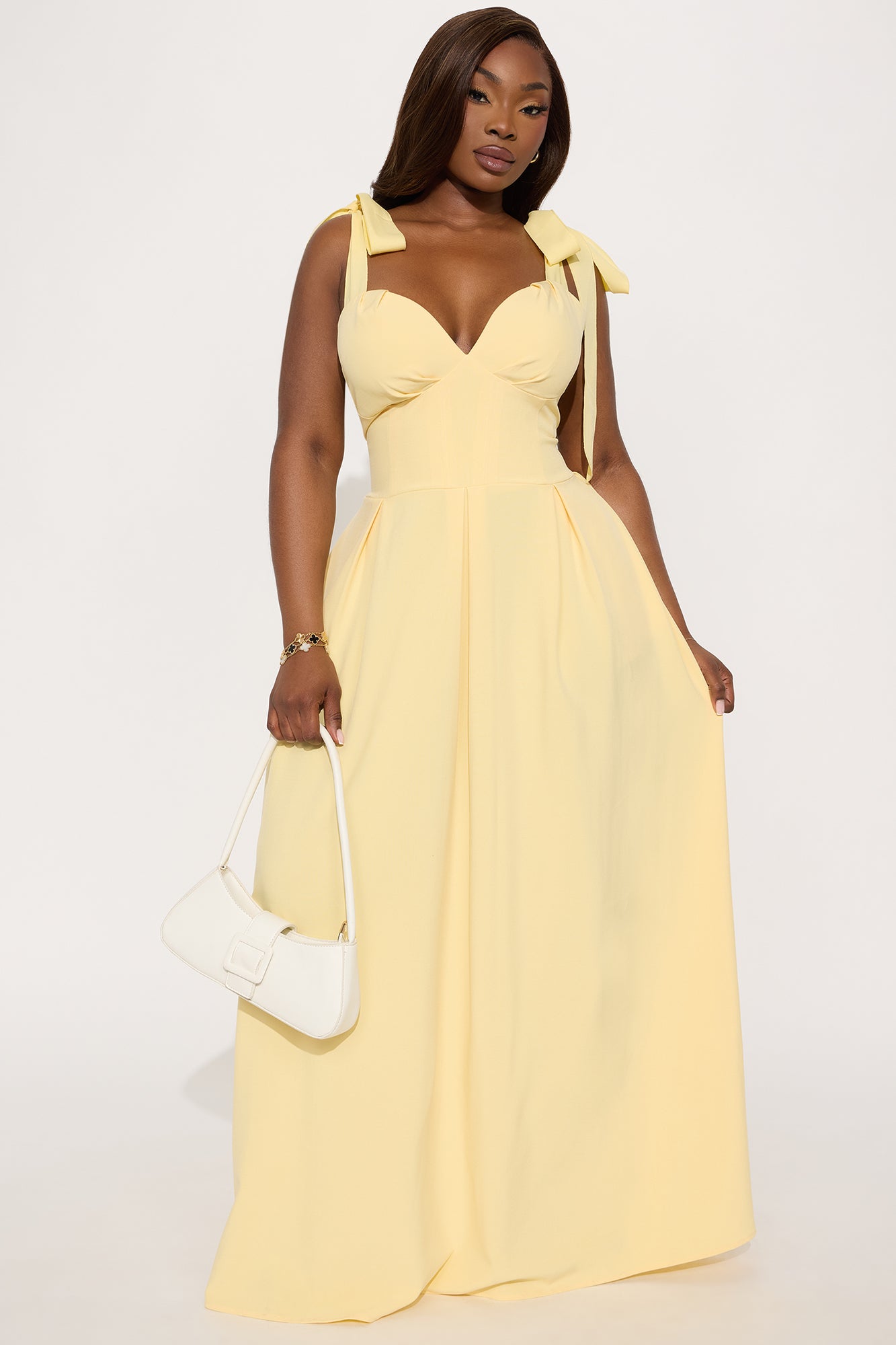 Isabelle Contrast Maxi Dress - Butter Yellow