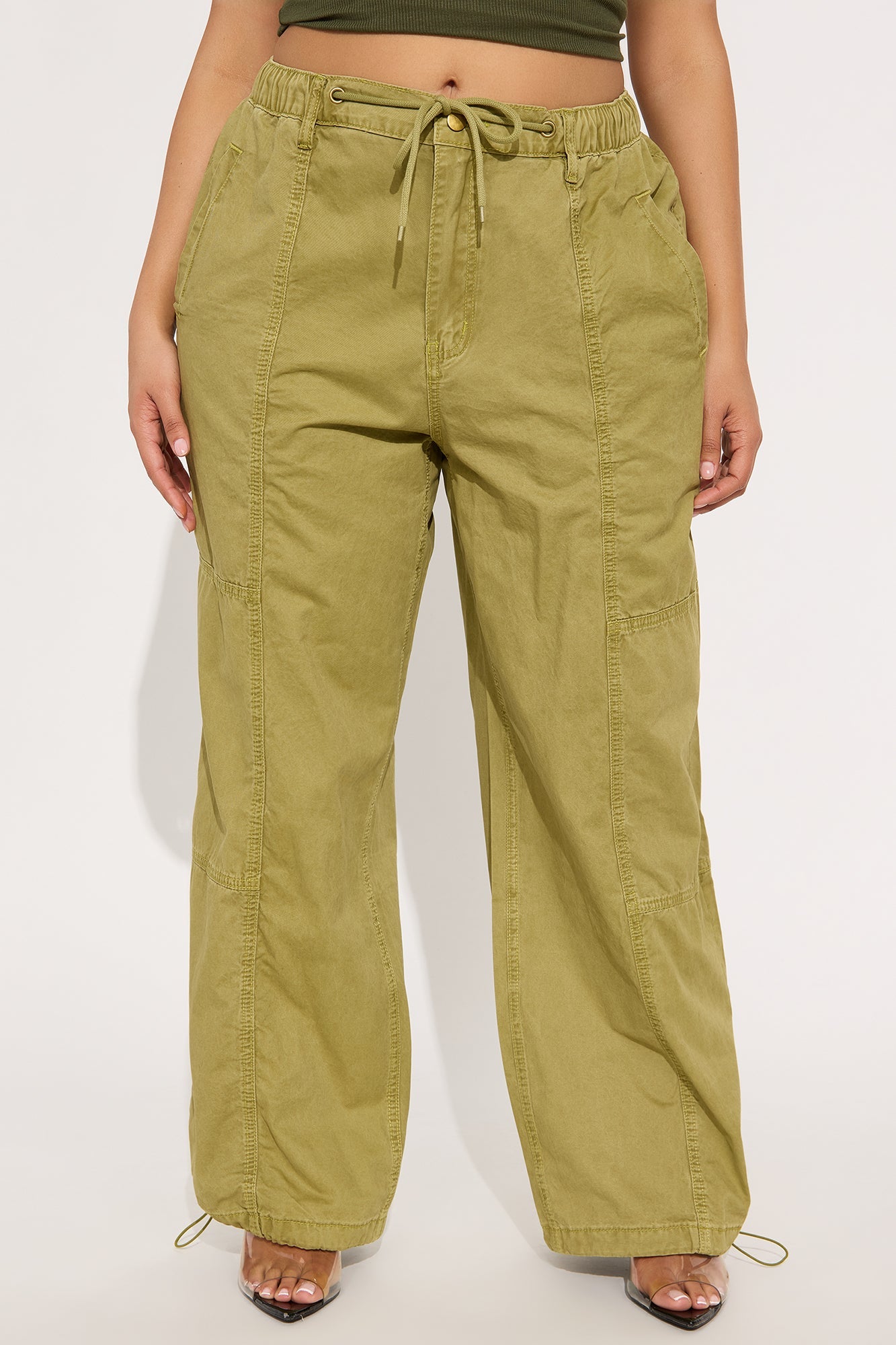 Olivia Wide Leg Jogger - Olive