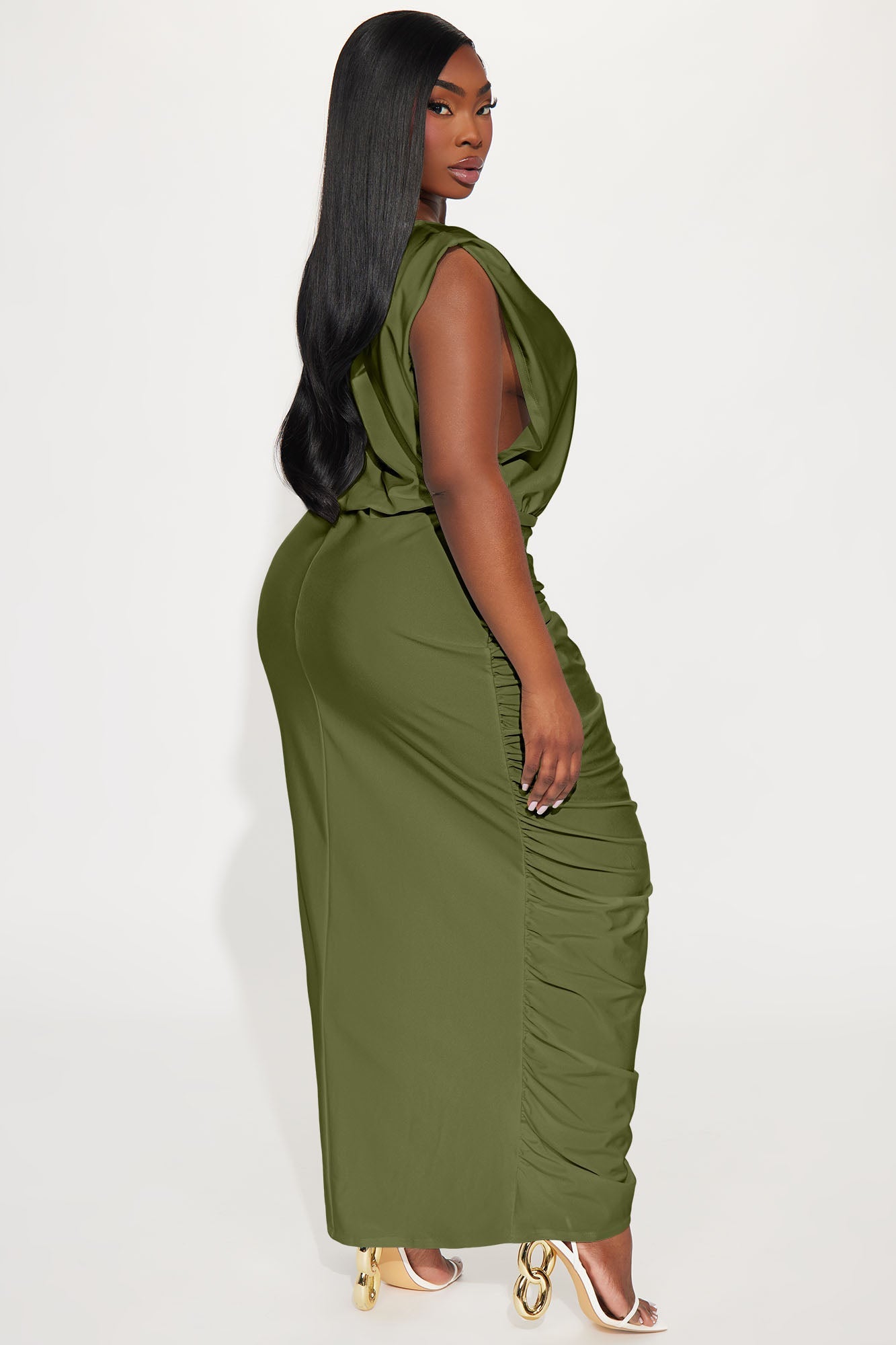 Spice It Up Midi Dress - Olive