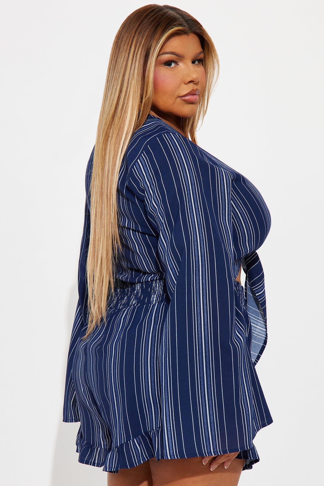 Tulum Stripe Romper - Navy