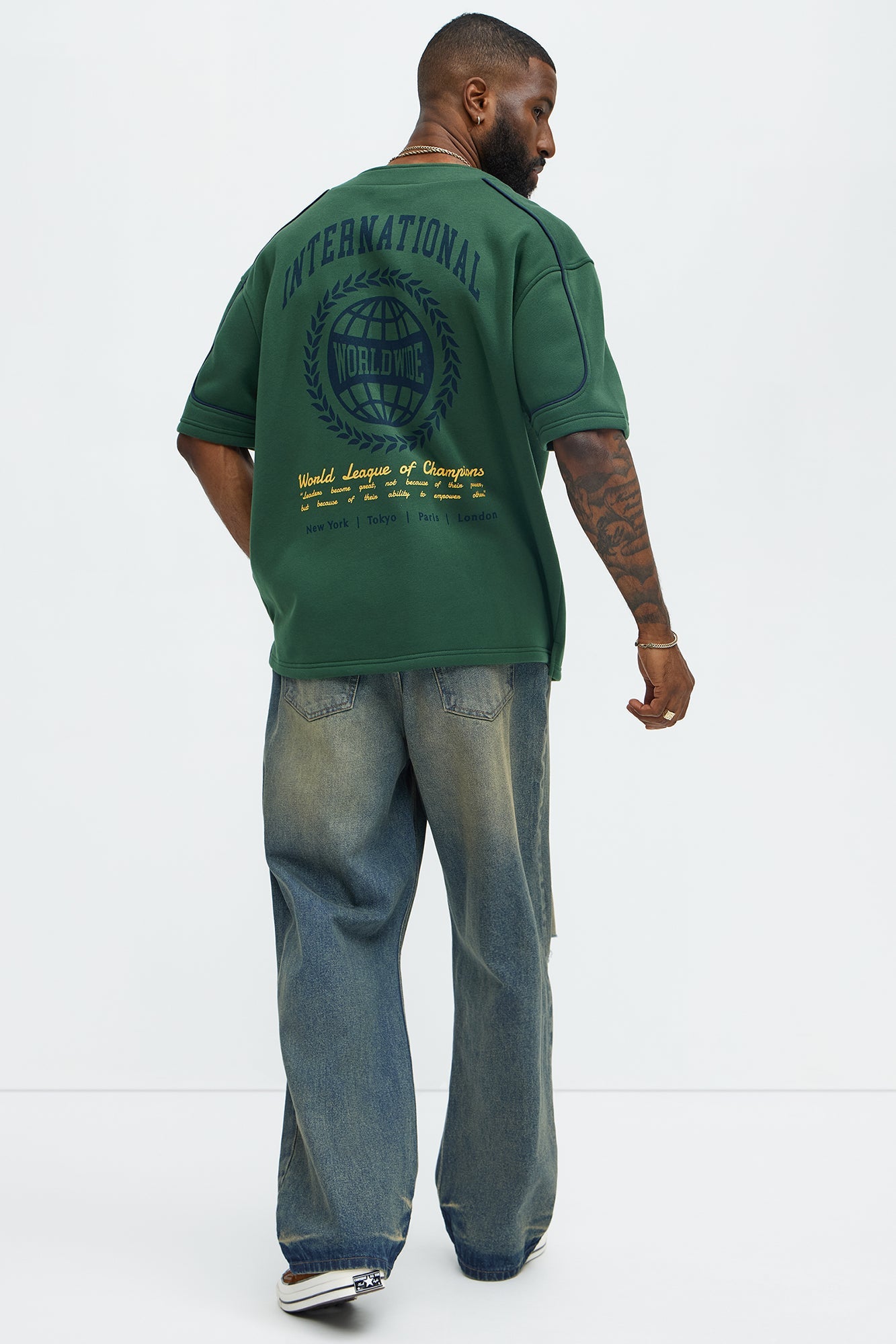 International Champ Short Sleeve Henley - Hunter Green