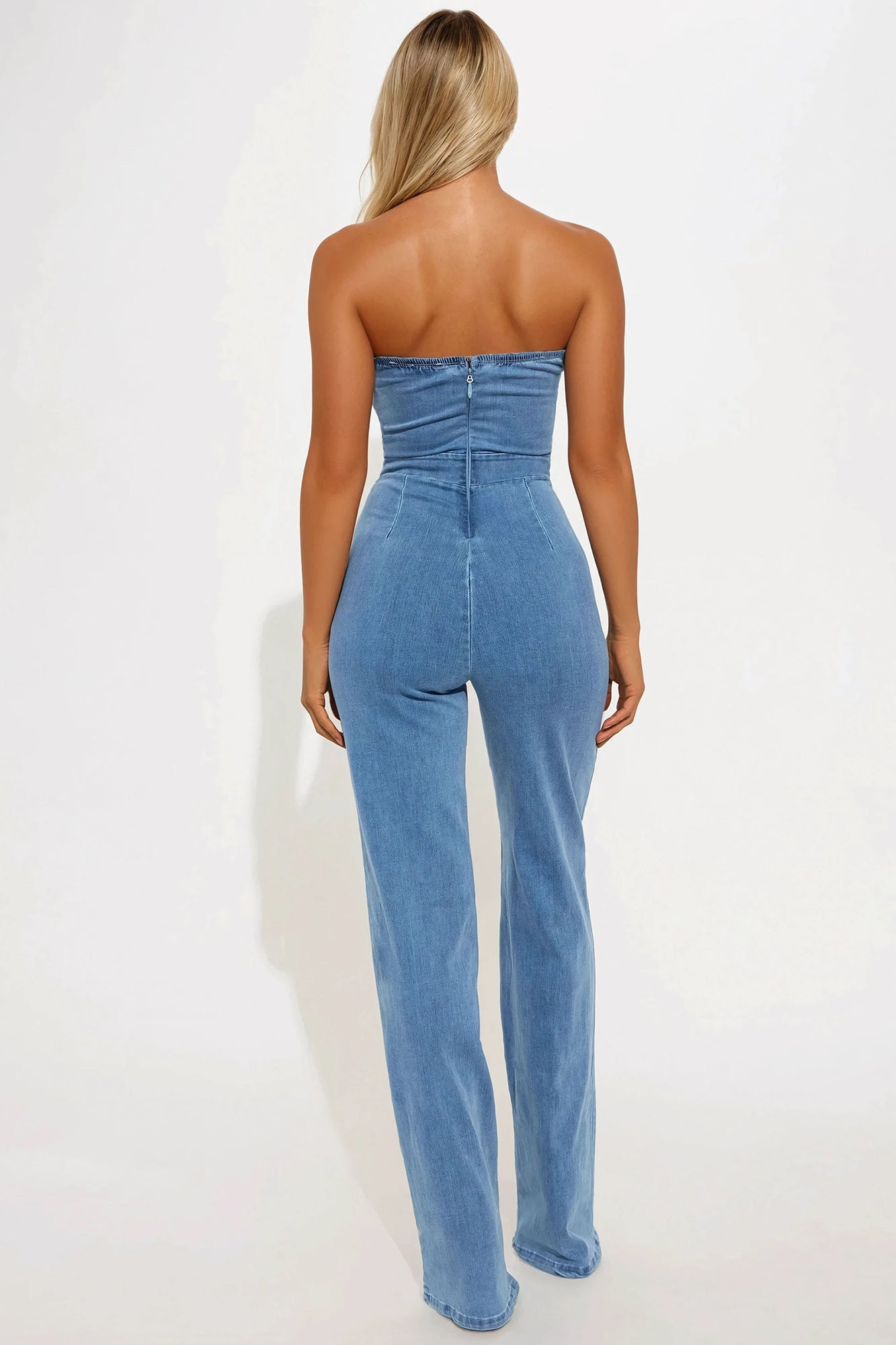 Feeling Twirly Denim Jumpsuit - Medium Wash