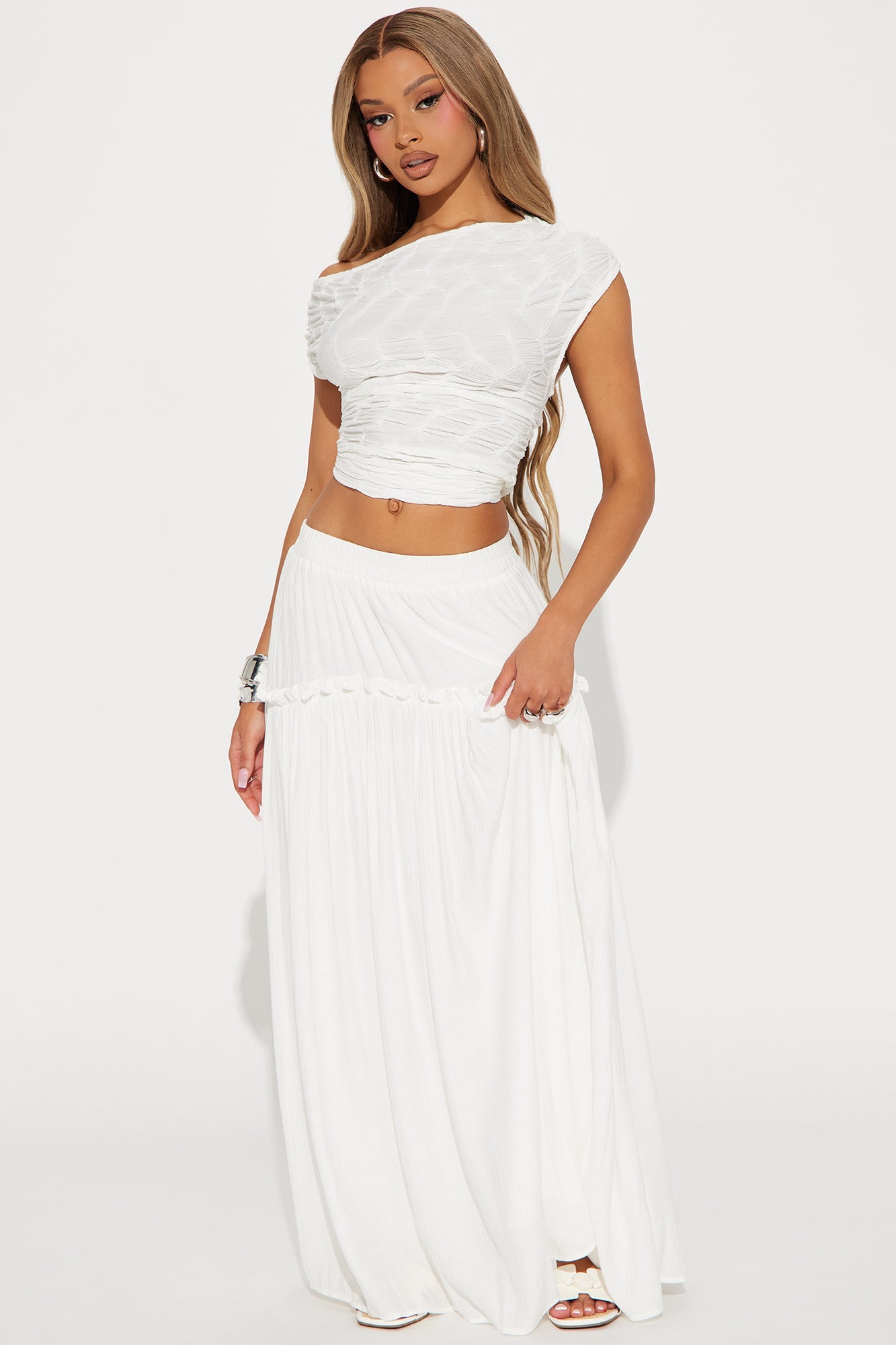 Lily Maxi Skirt - White