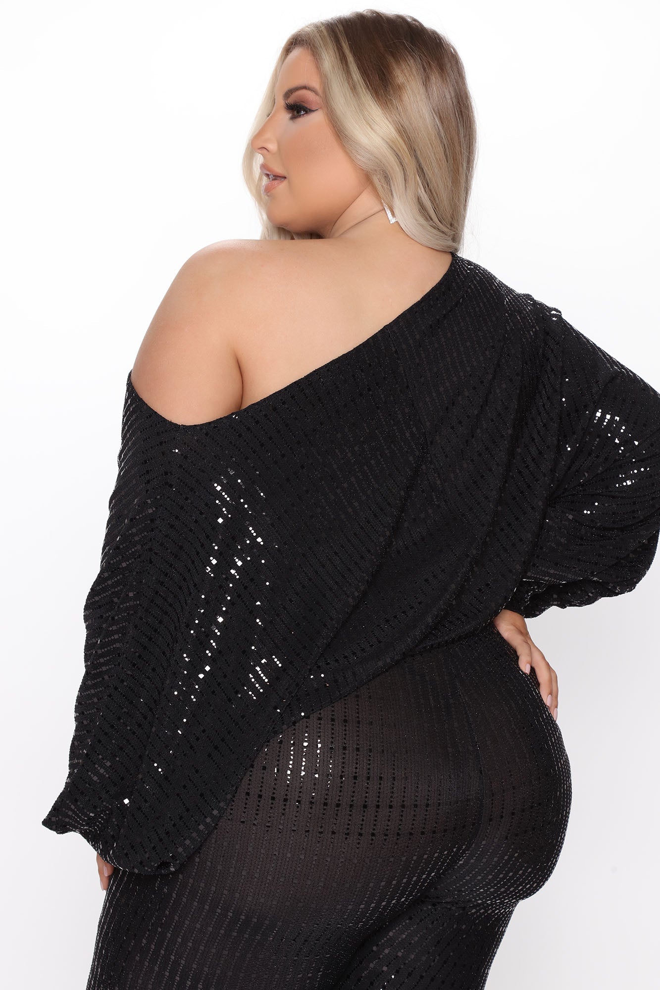 Shining Star Off Shoulder Set - Black