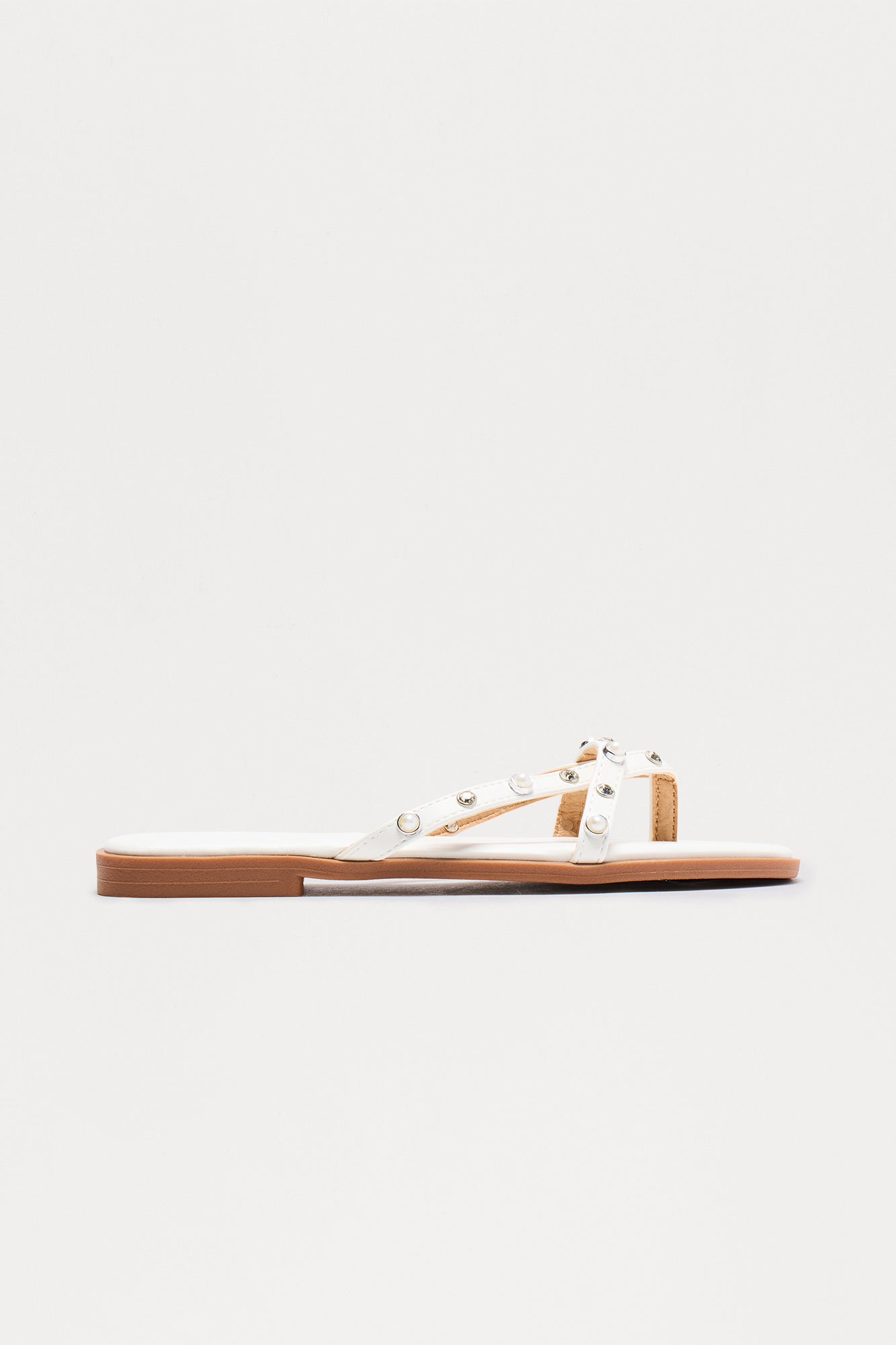 Tony Studded Flip Flops - White