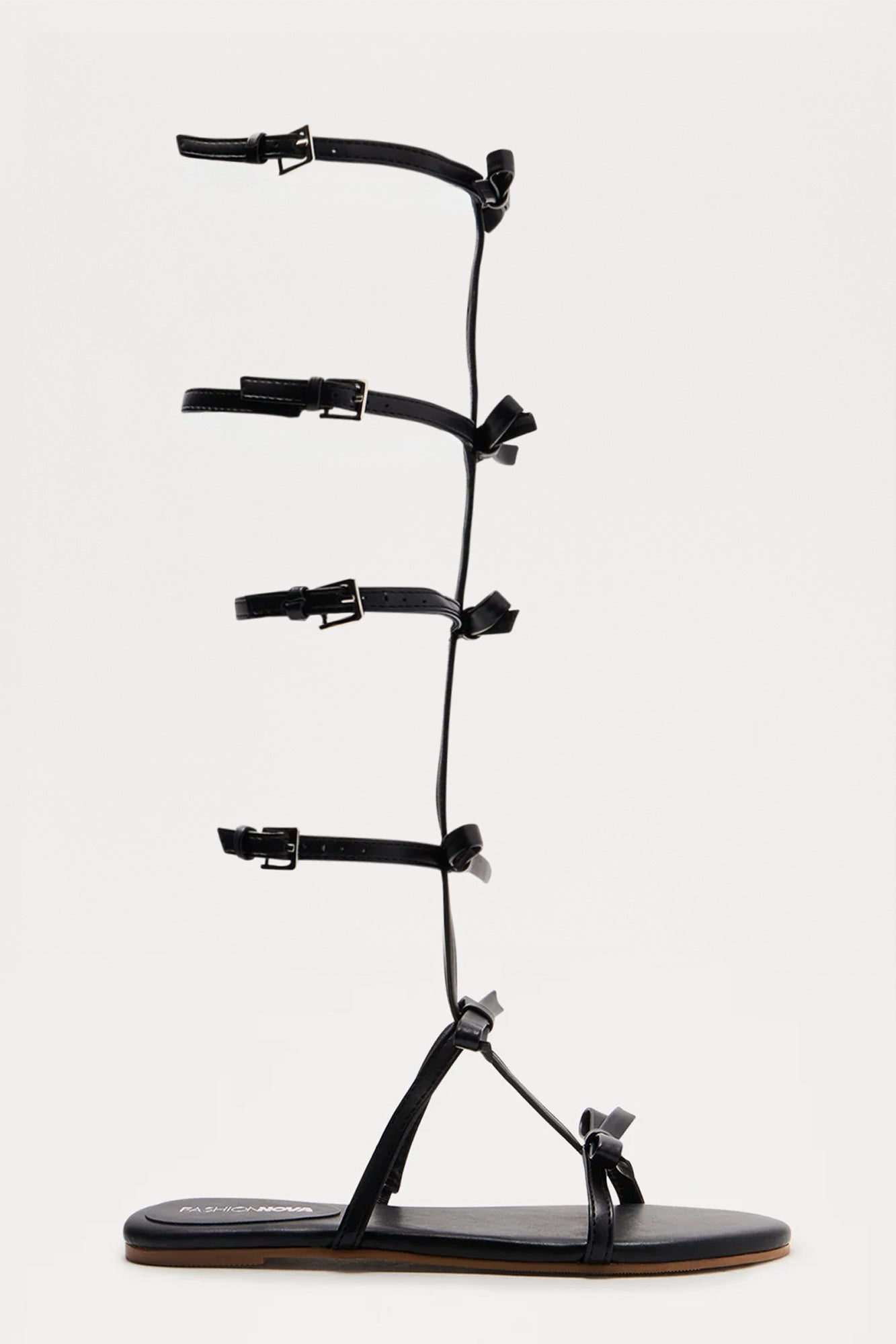 Dextra Bow Gladiator Sandals - Black