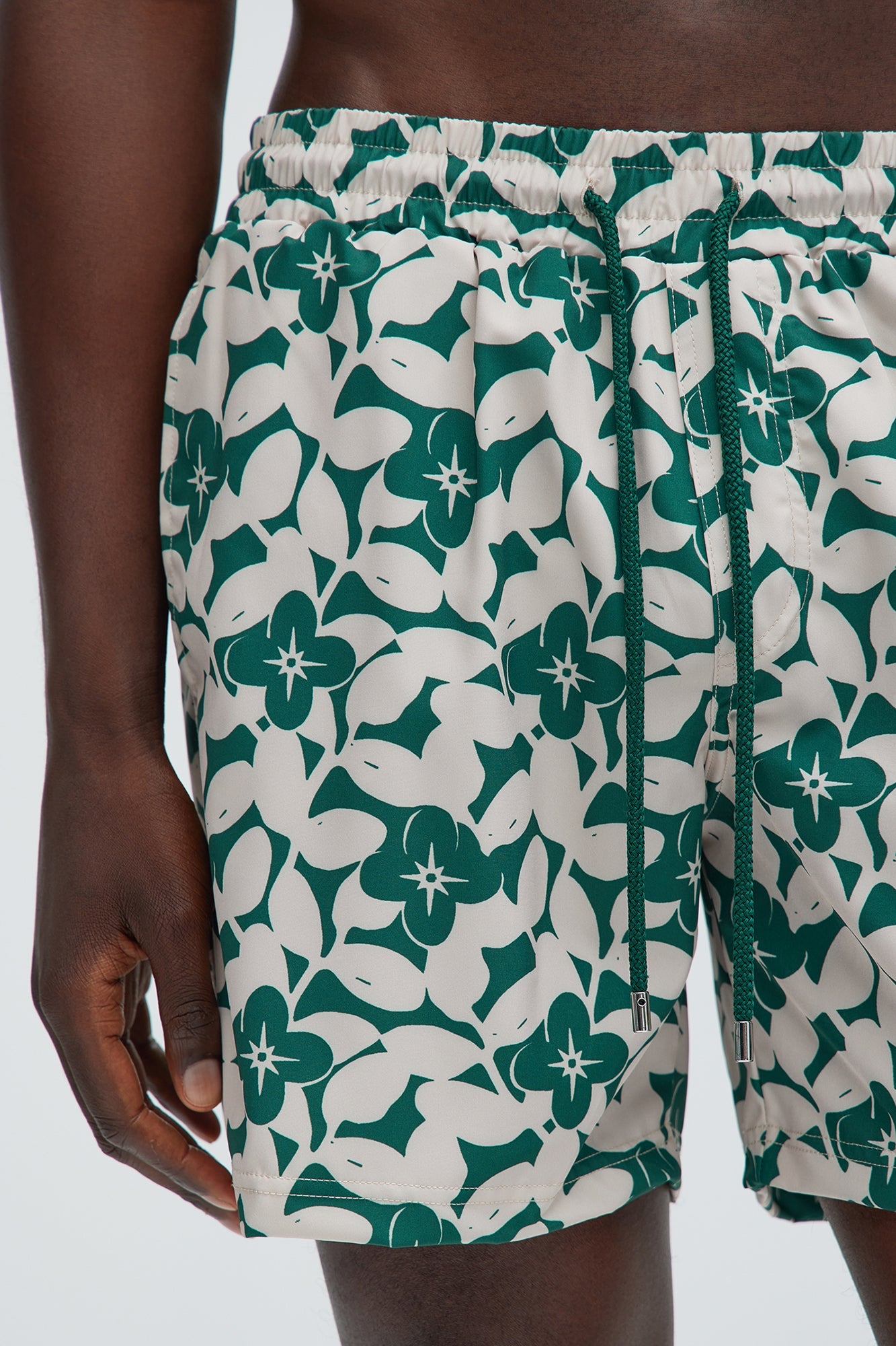 Bayou Floral Swim Mid Trunk - Green/combo