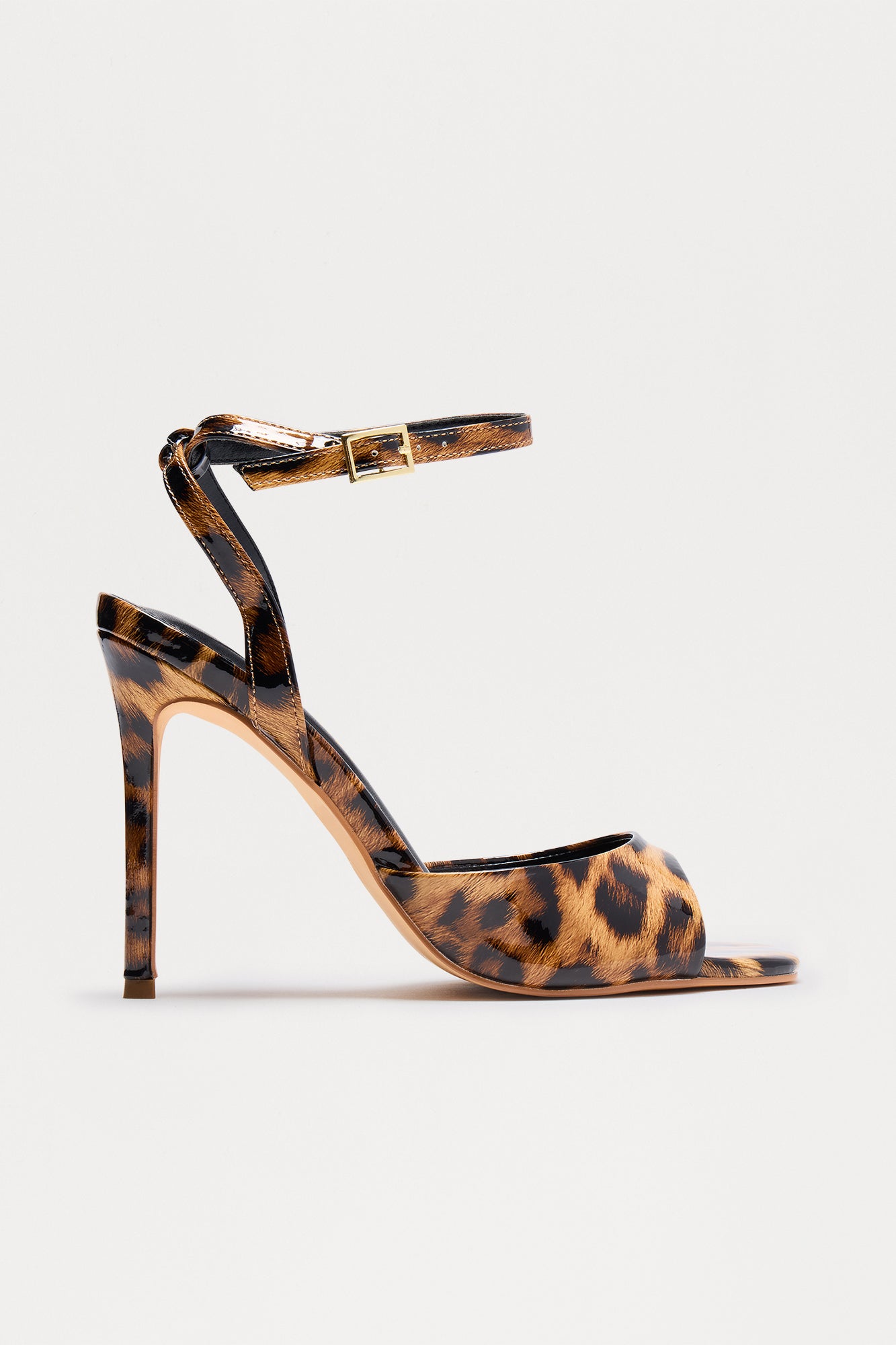 Romy Faux Patent Stiletto Heels - Leopard