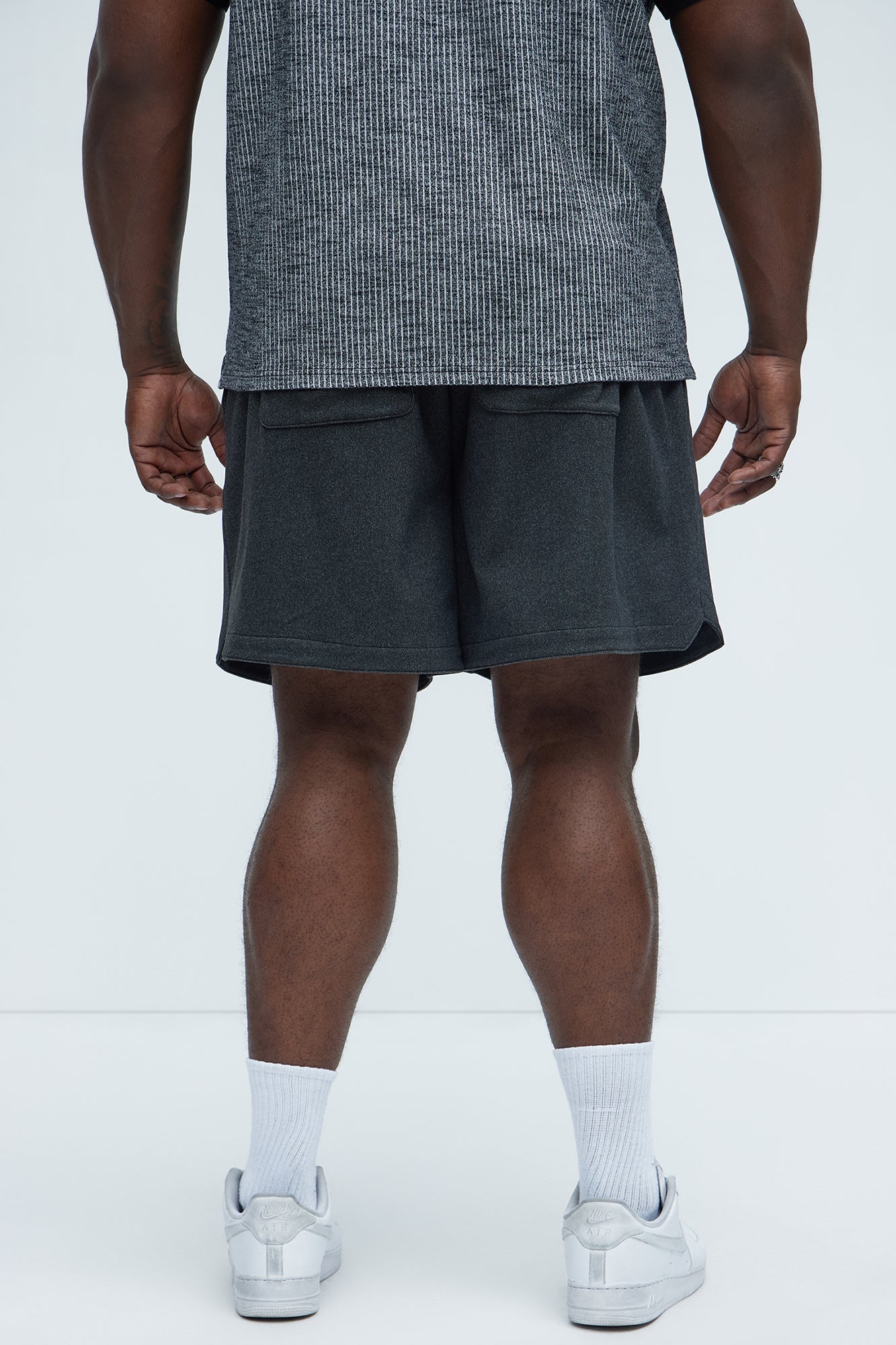 Grant Micro Stripes Shorts - Grey